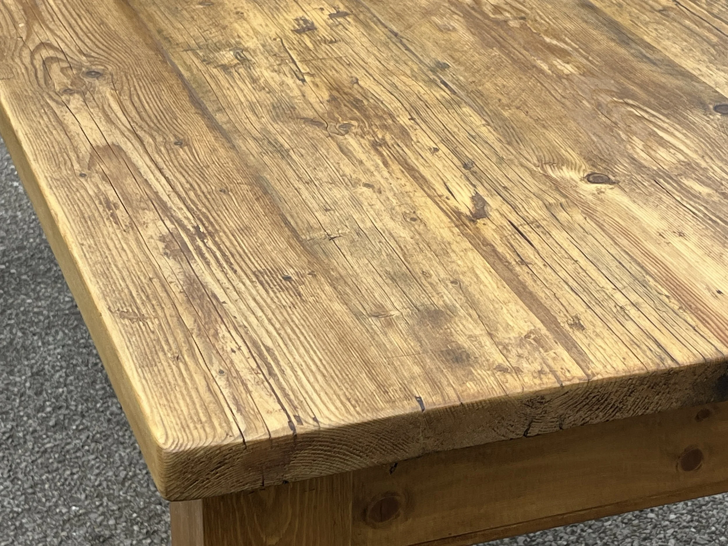 Table top made from pine scaffold boards