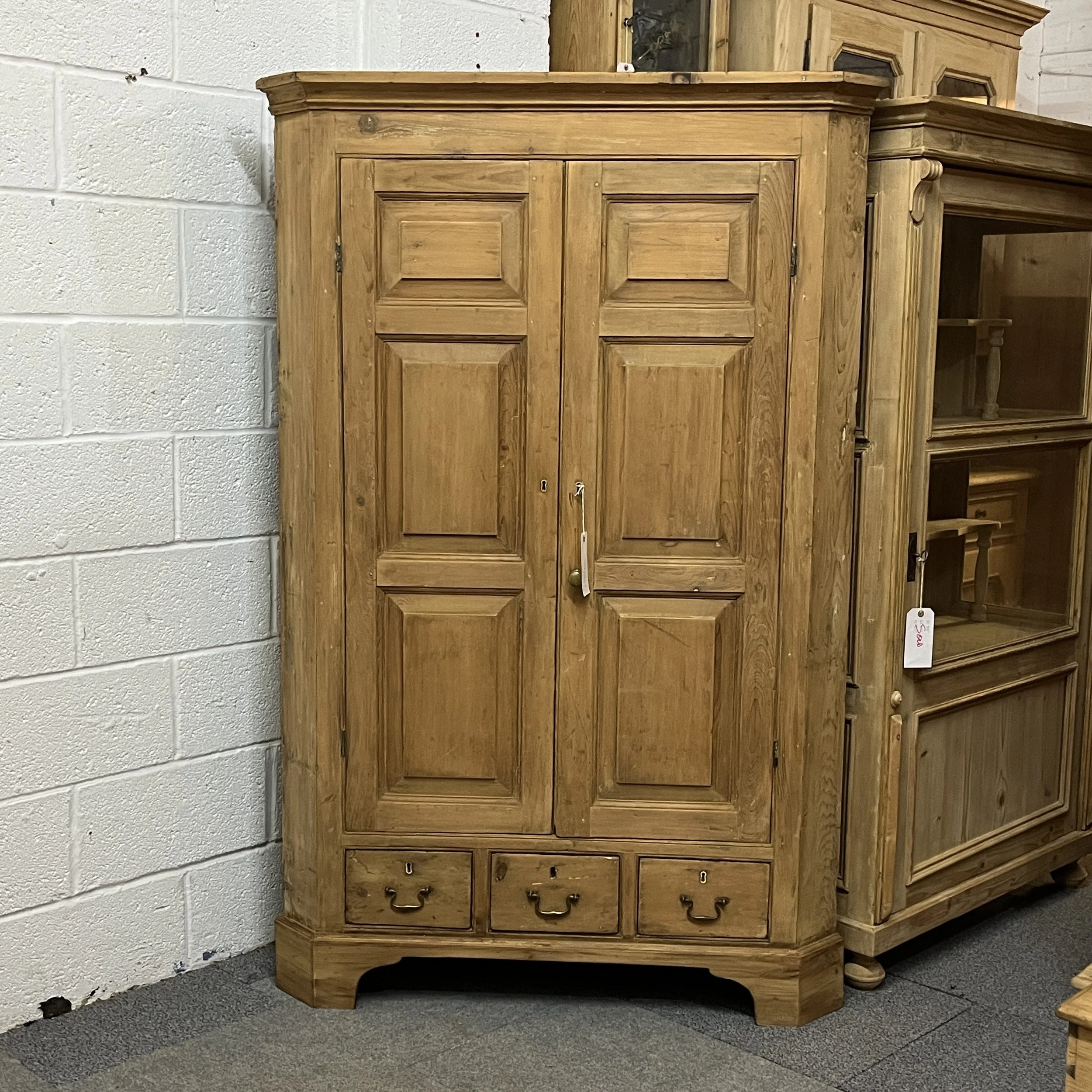 Large Georgian Pine Corner Cupboard