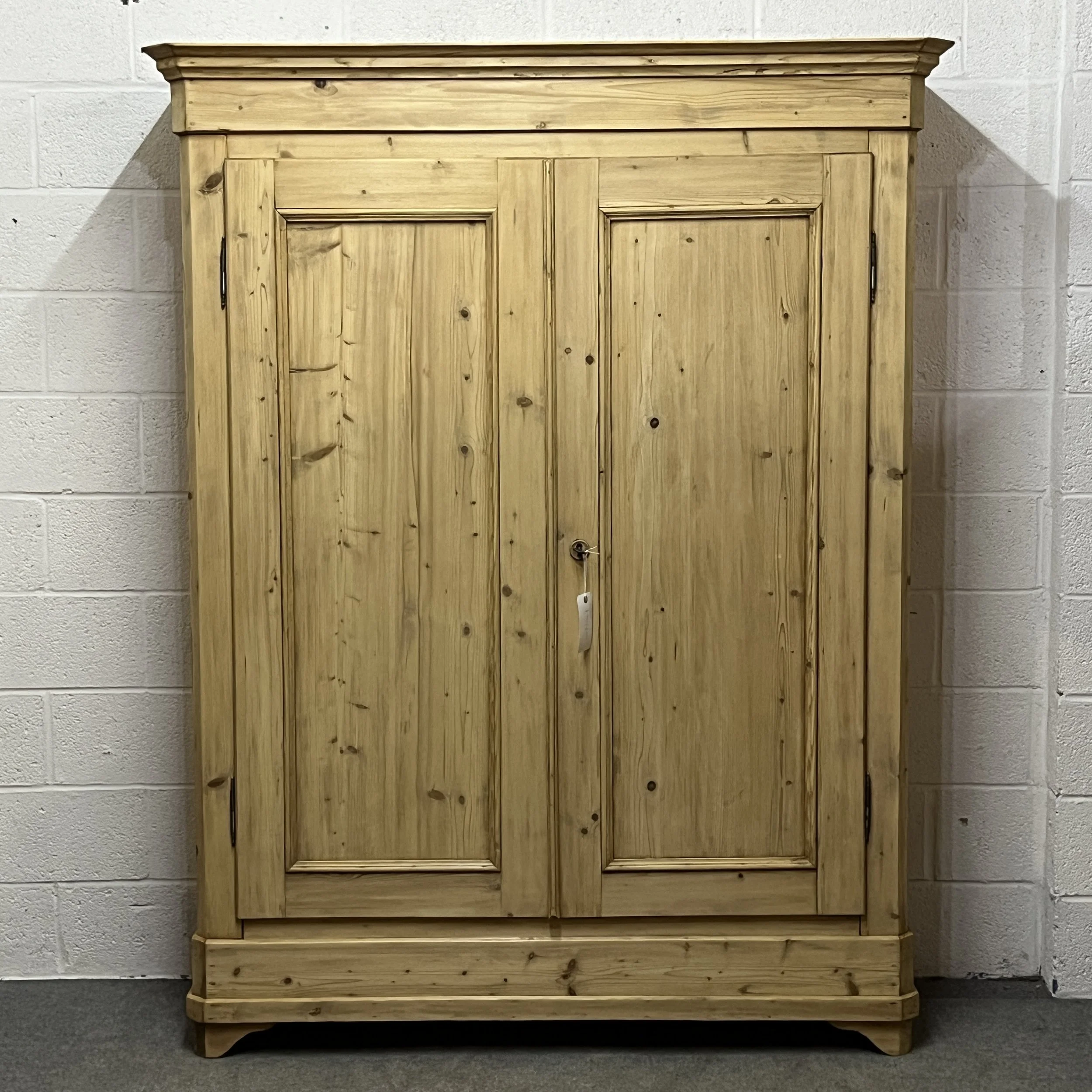Tall Elegant French Antique Pine Wardrobe