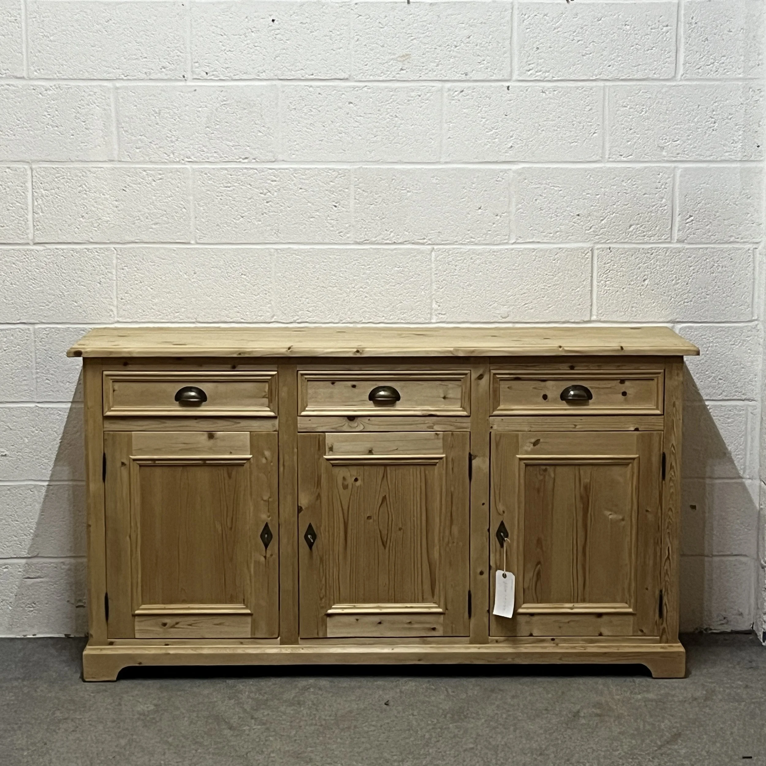 Reclaimed Pine 3 Drawer 3 Door Sideboard