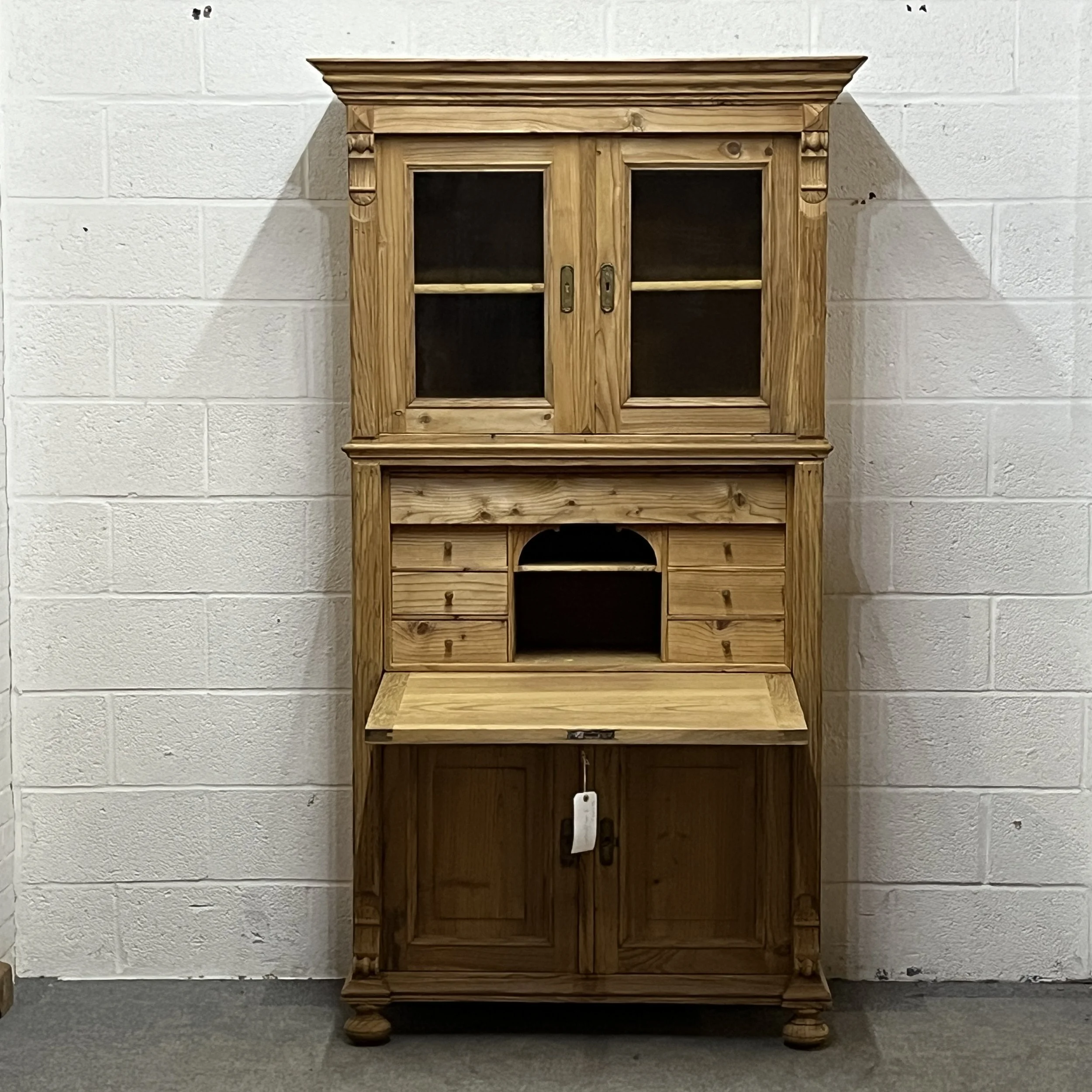 Very Large Old Pine Secretaire
