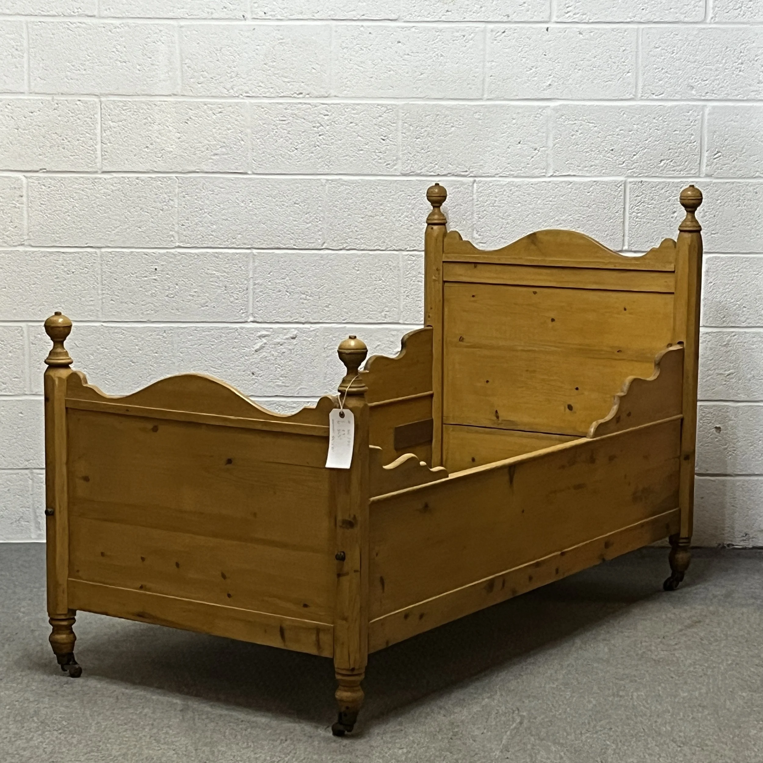 Small Antique Pine Sleigh Bed