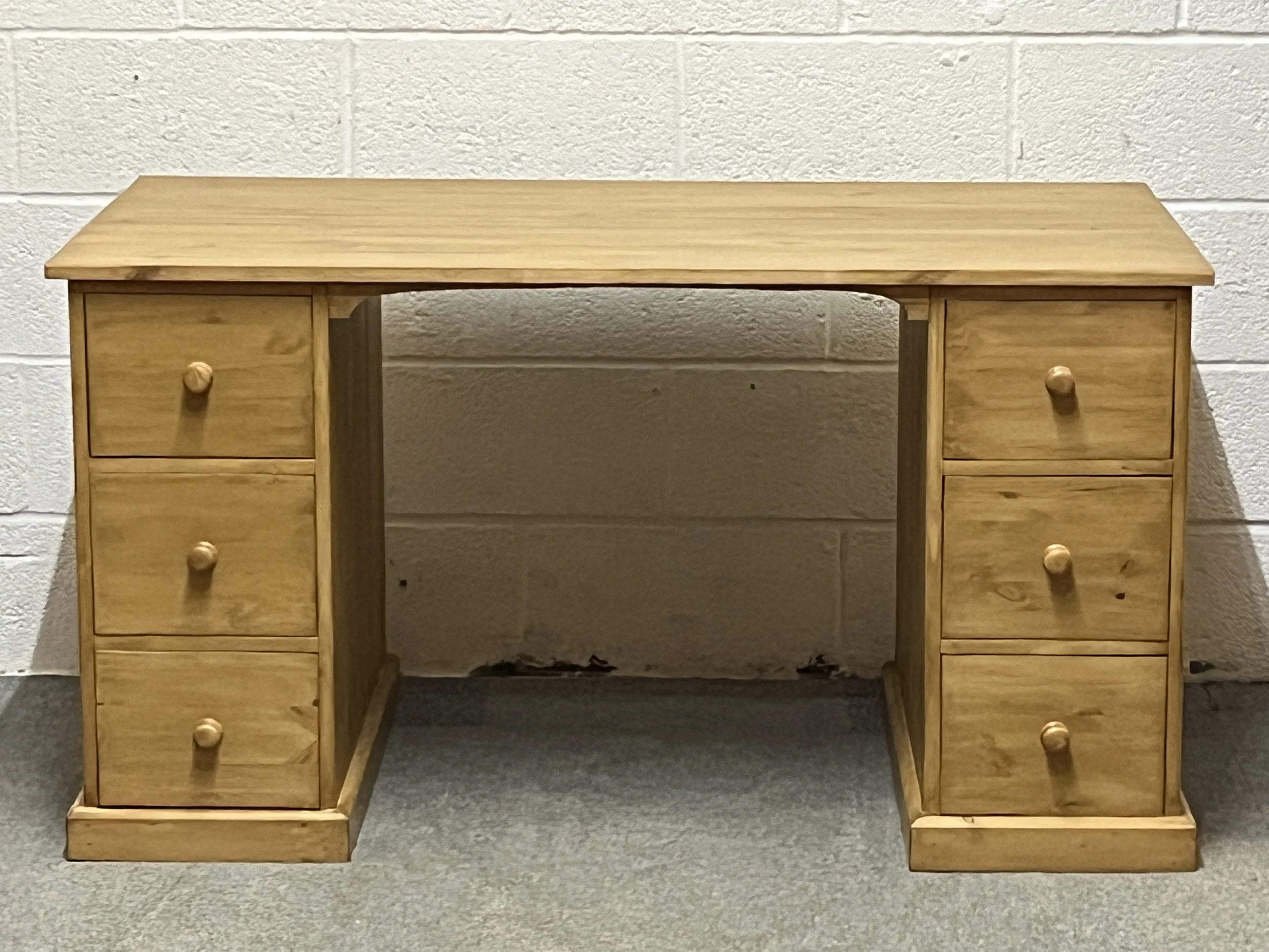 Large Custom Made Pine Desk With Drawers