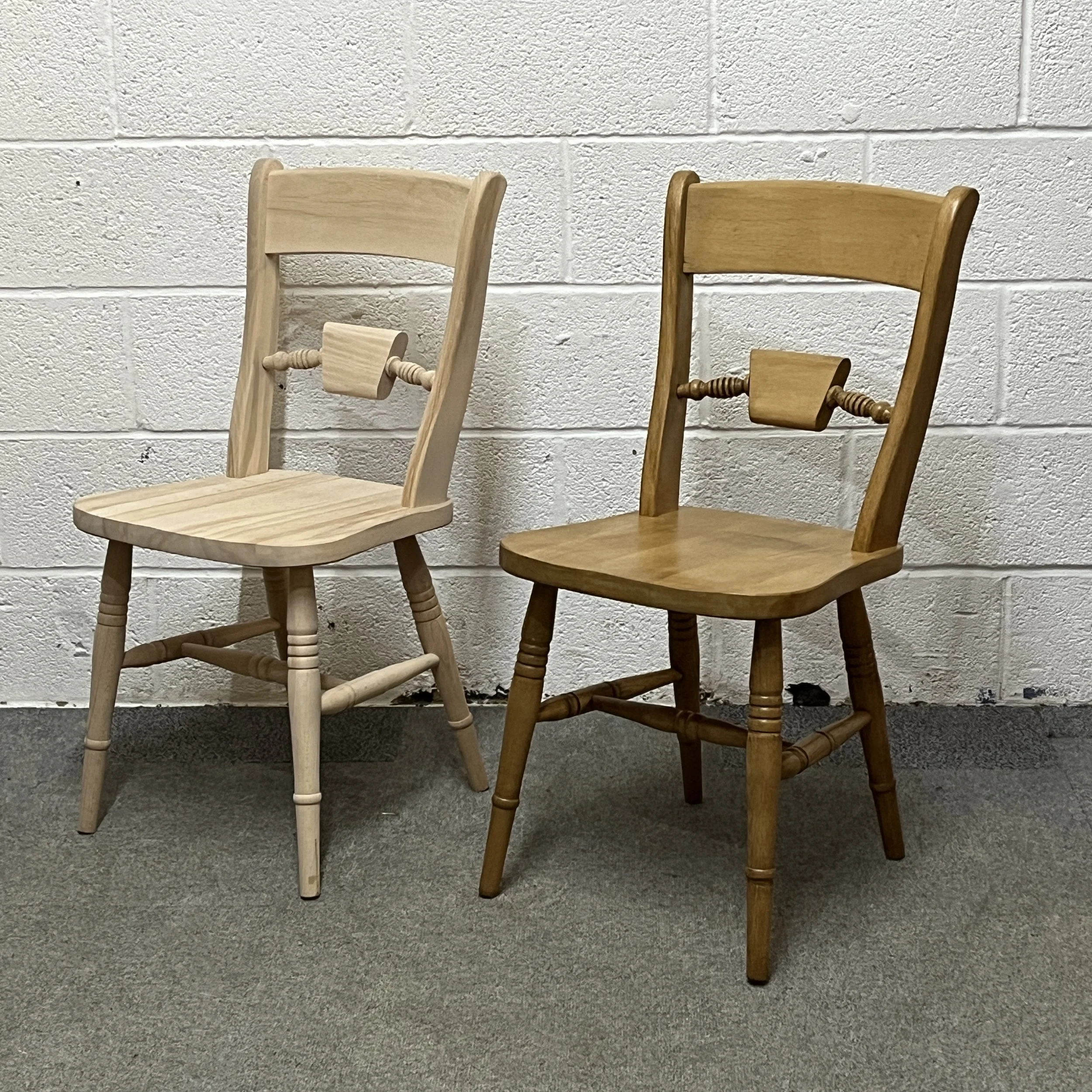 New Beech Oxford Scroll - Bar Back Chairs