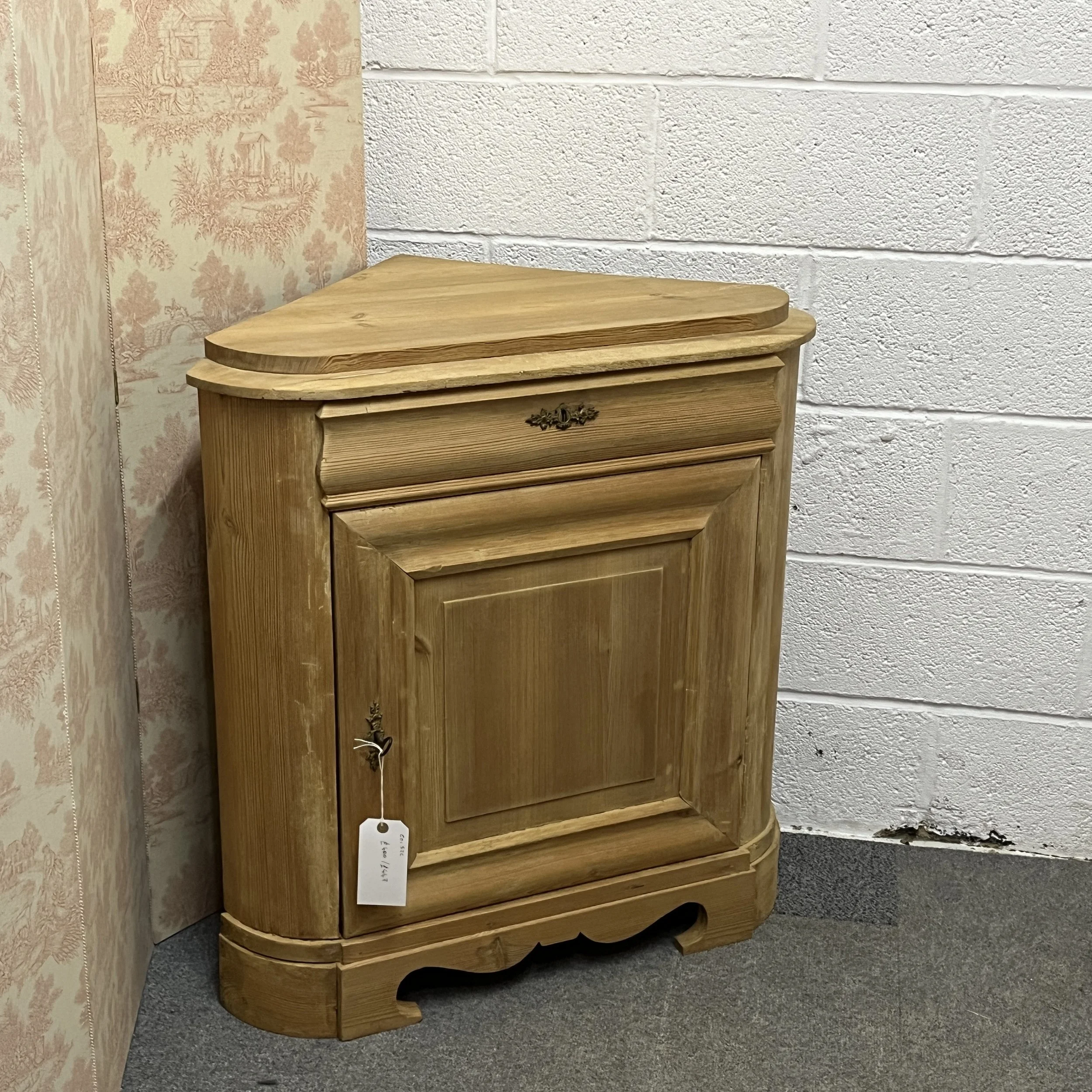 Small Antique Pine Corner Cupboard