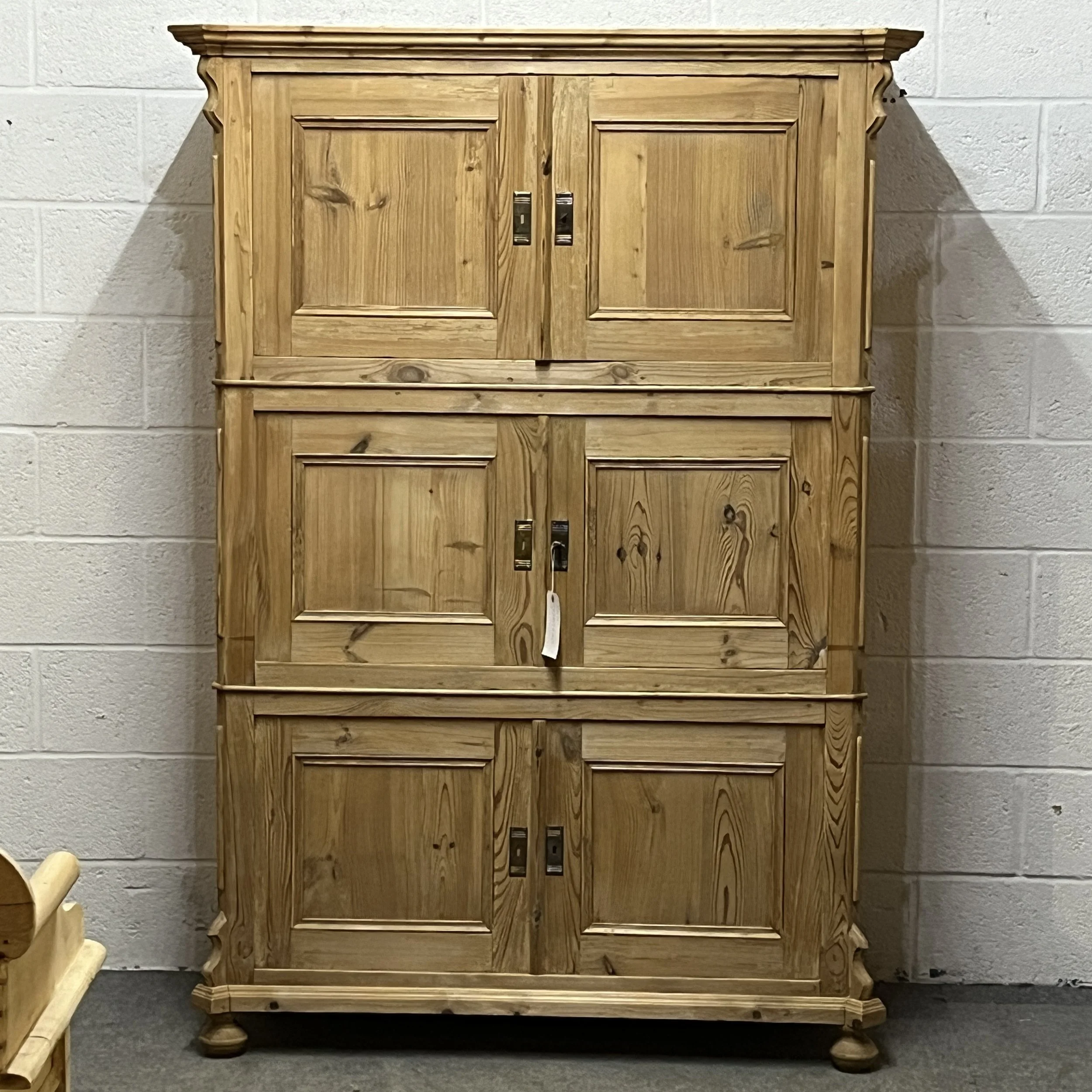 Antique Pine Campaign Cupboard