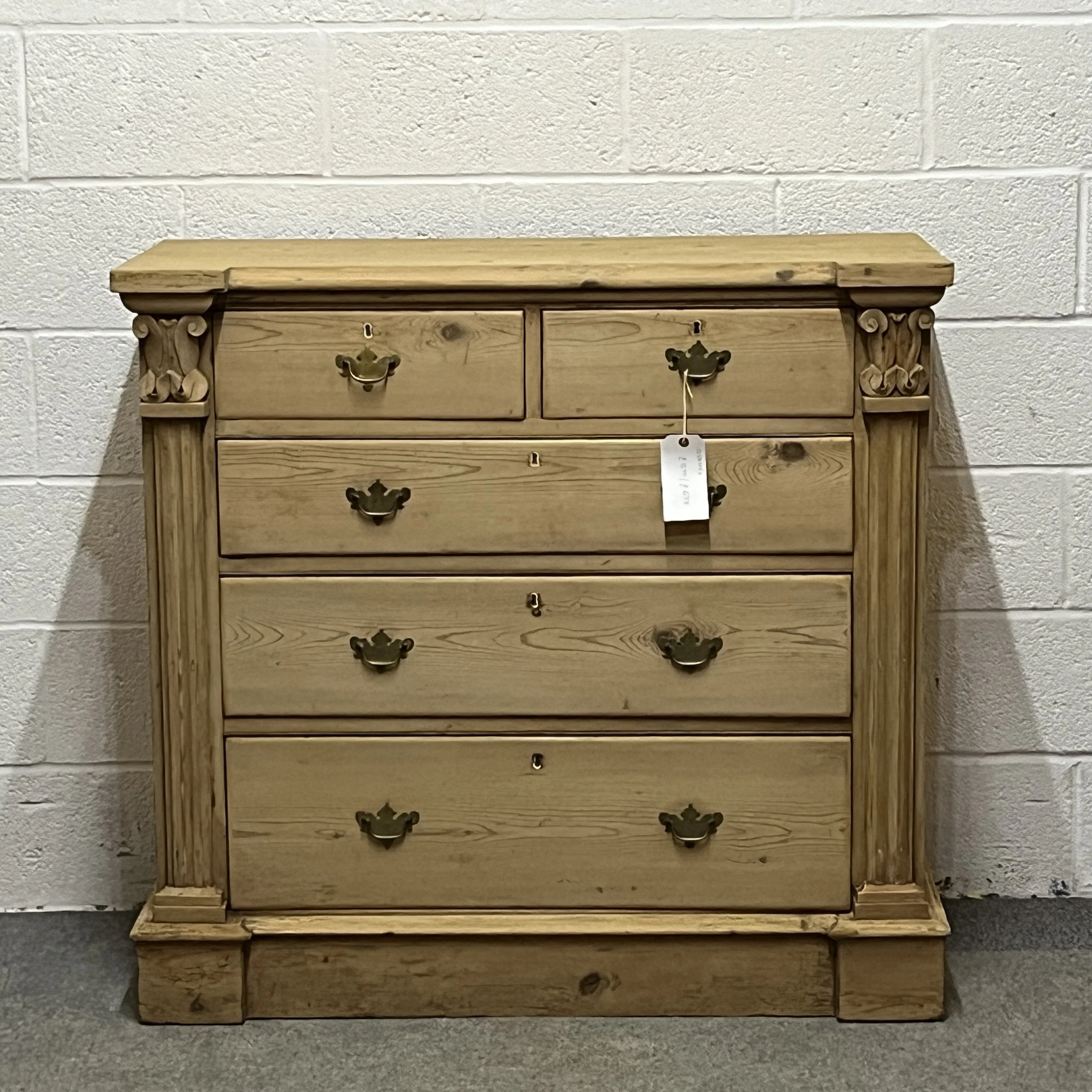Large Scottish Antique Pine Chest Of Drawers