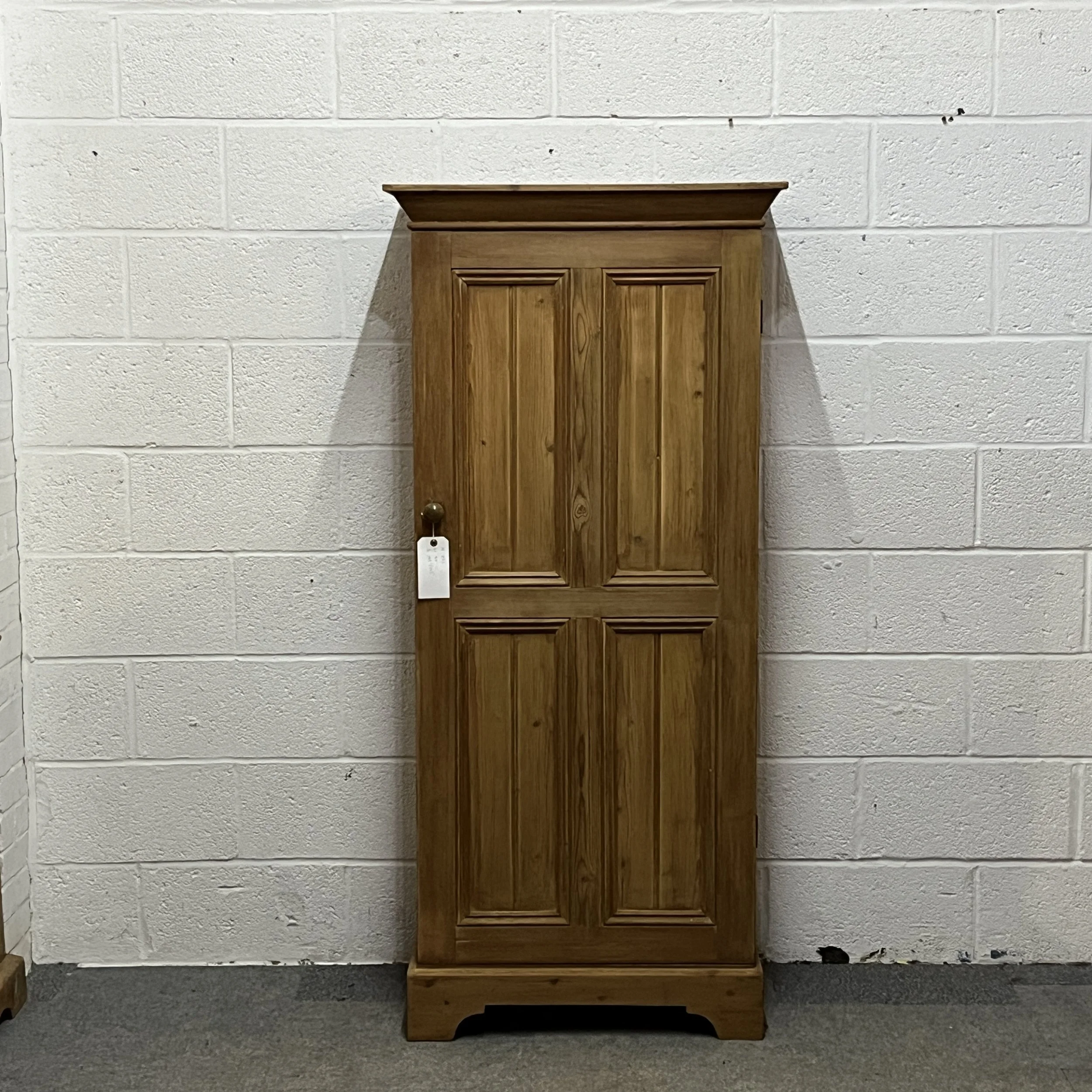 Tall Slim Old English Pine School Cupboard