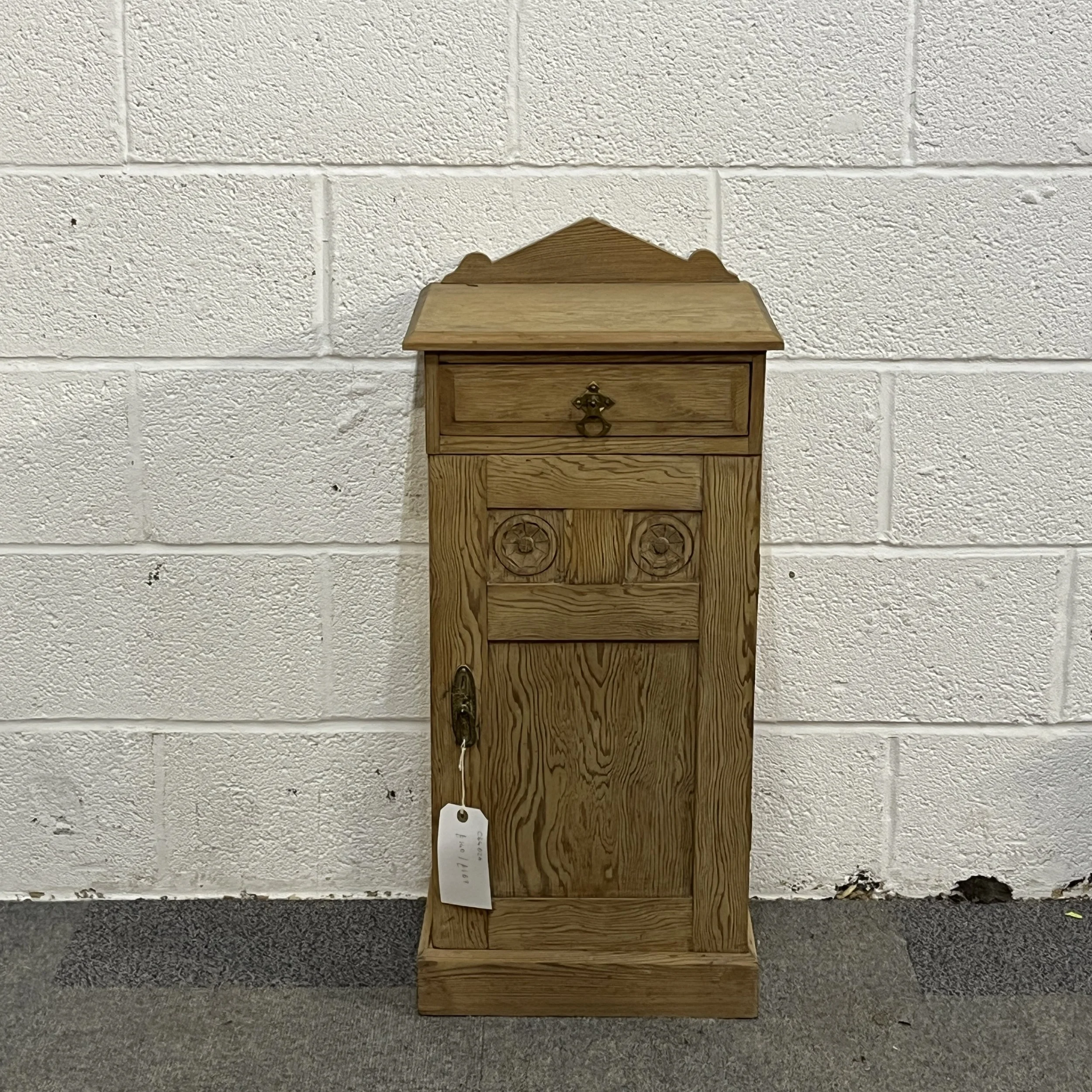 Small Decorative Antique Pine Bedside Cupboard