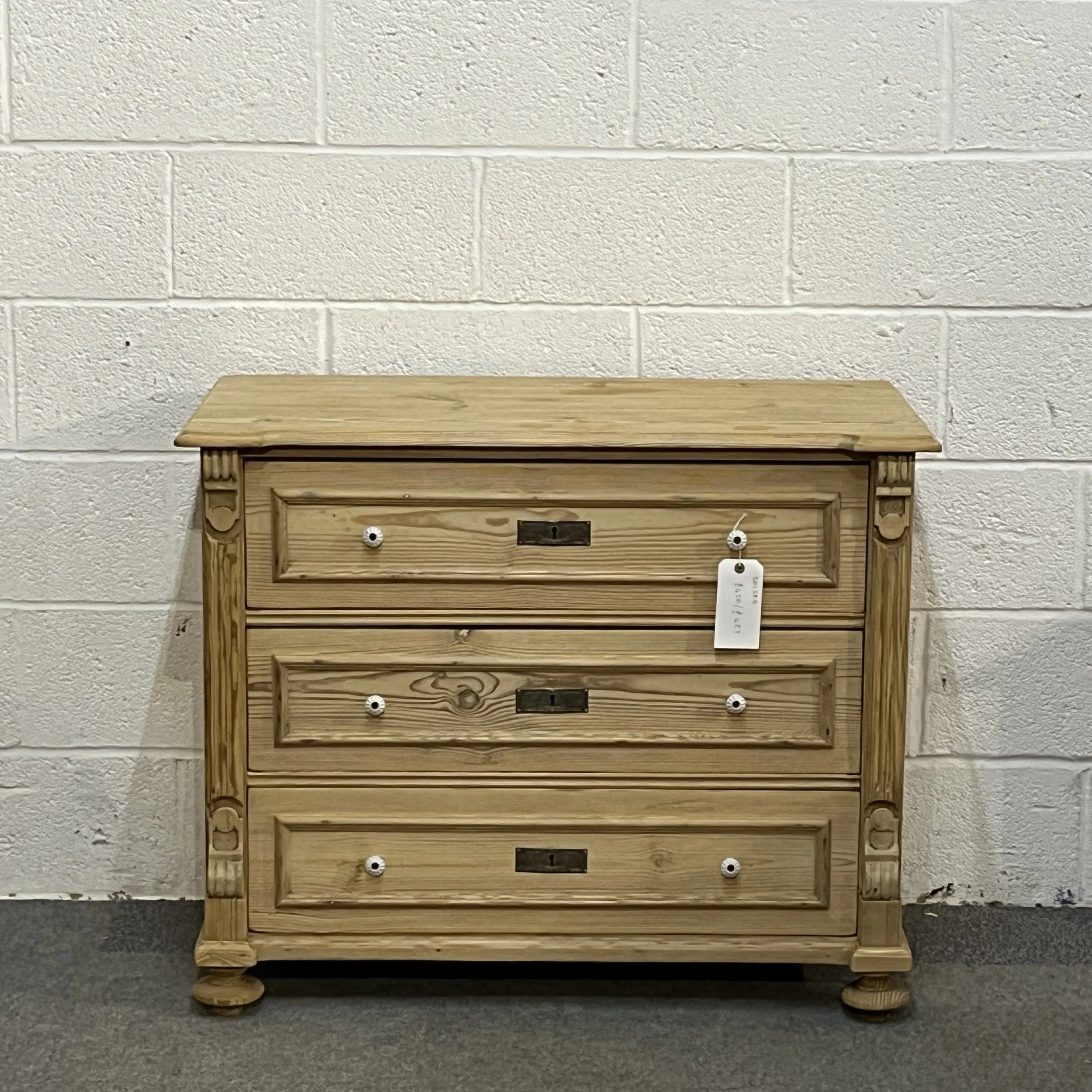 Antique Pine Chest Of 3 Drawers