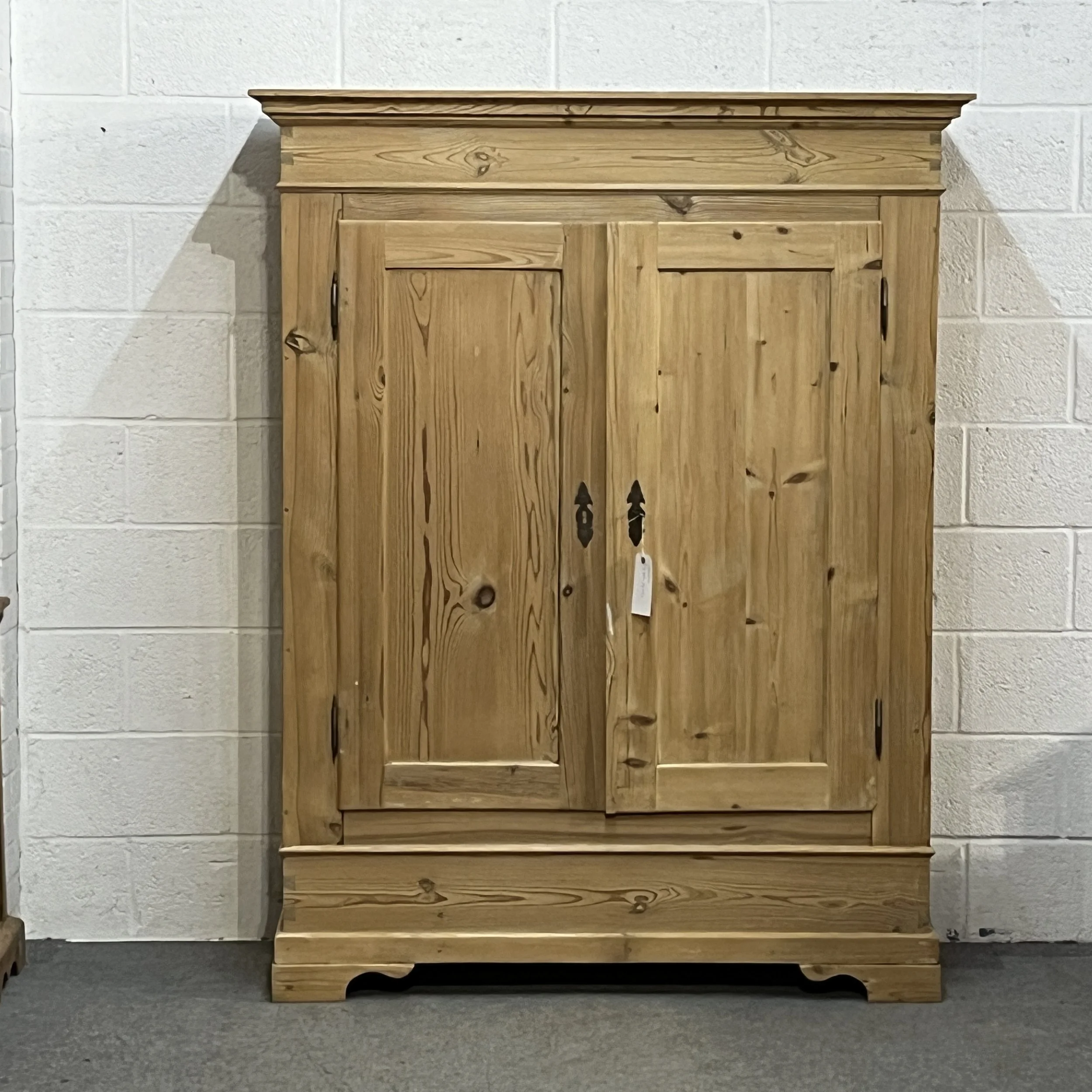 Small Double Antique Pine Wardrobe