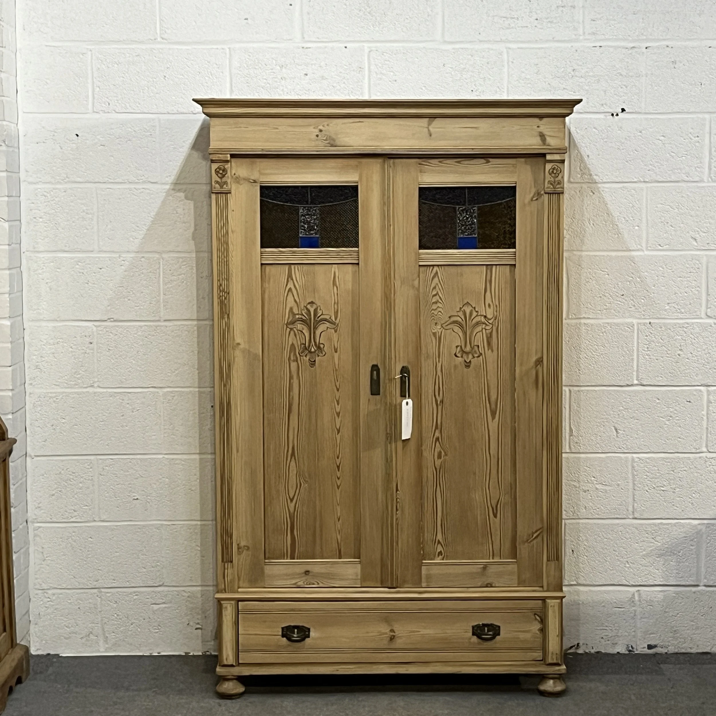 Small Pine Wardrobe With Bottom Drawer