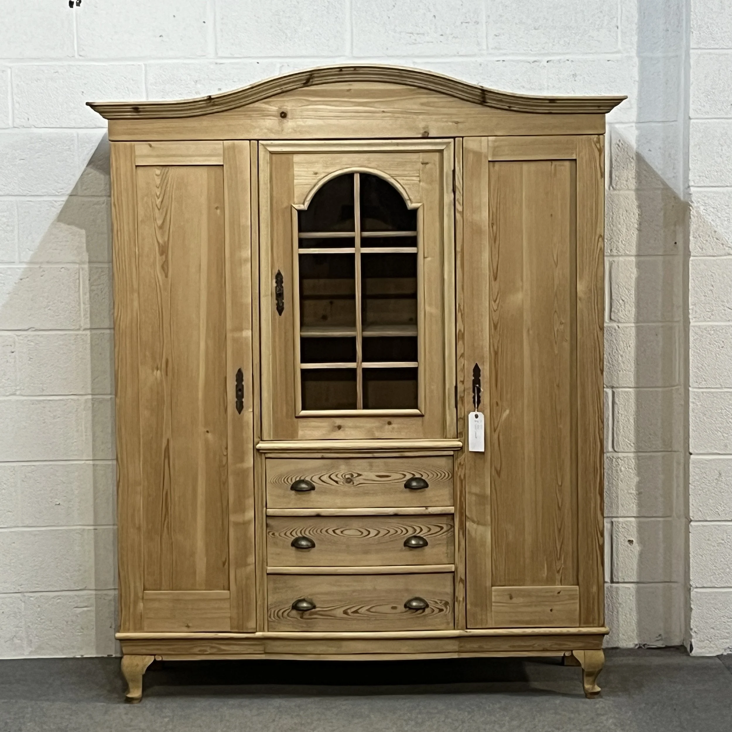 Large 1930’s German Pine Bedroom Unit With Drawers