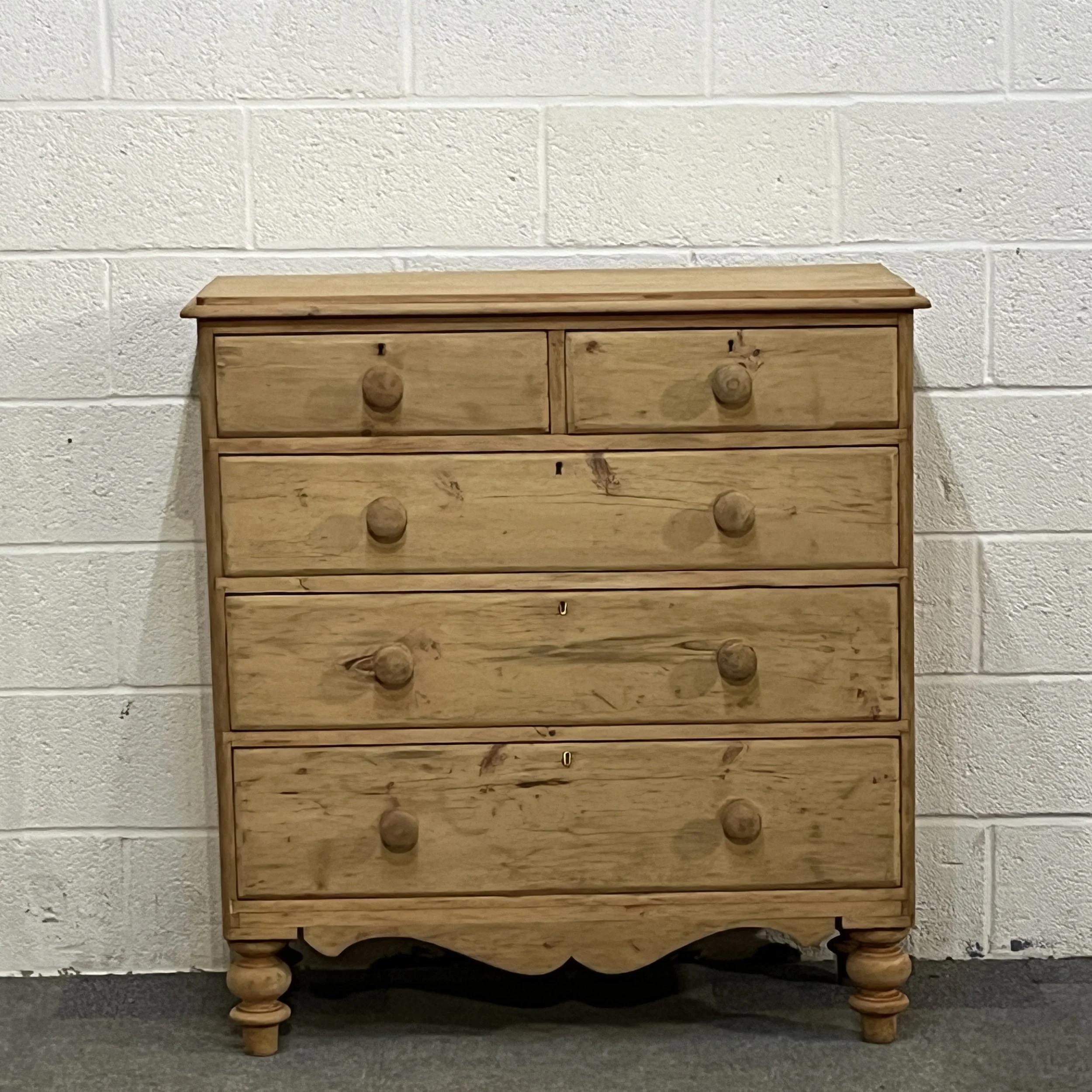Large Victorian Pine Chest Of Drawers