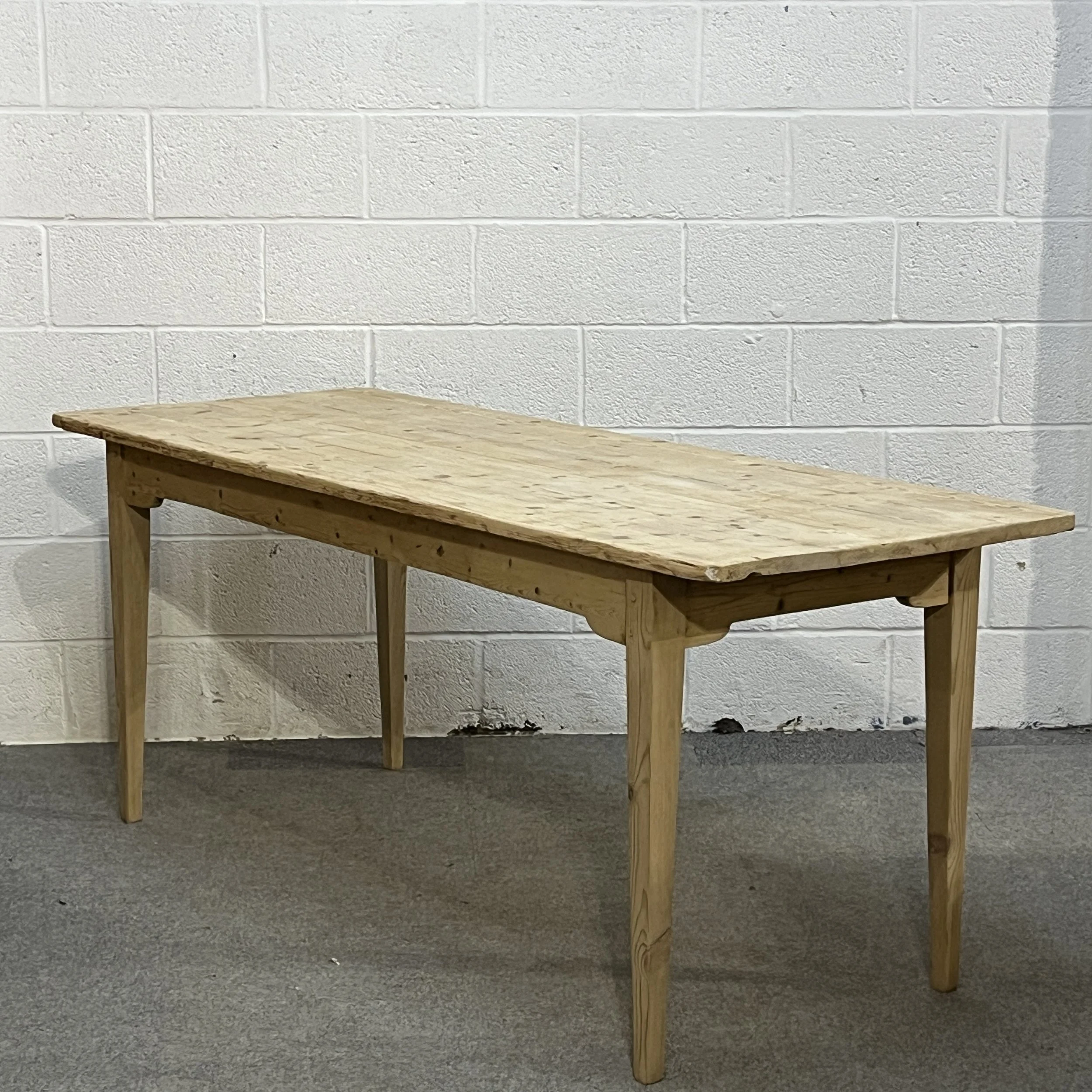 Long Slim Tapered Leg Pine Table