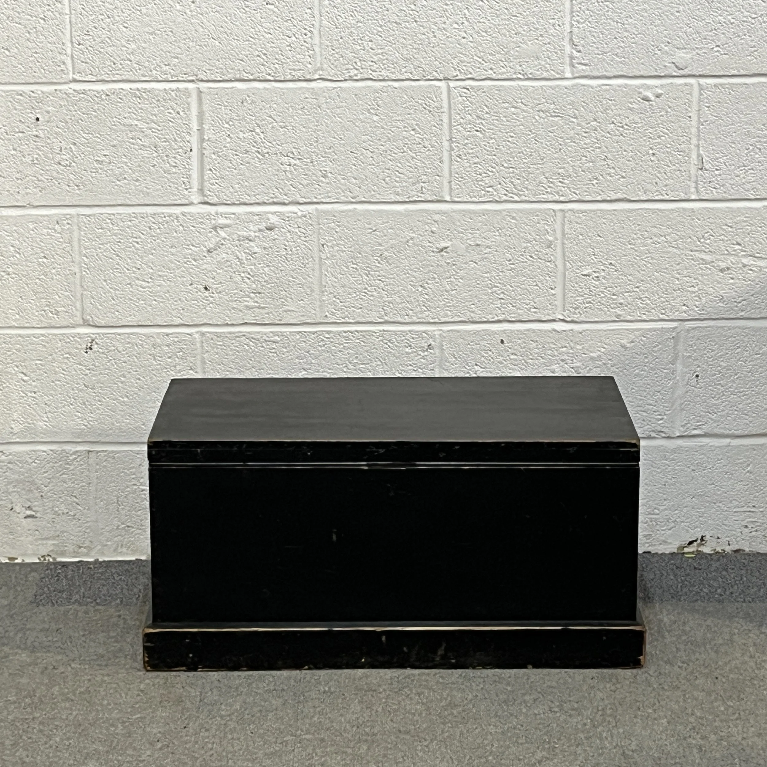 1920’s English Black Painted Pine Box