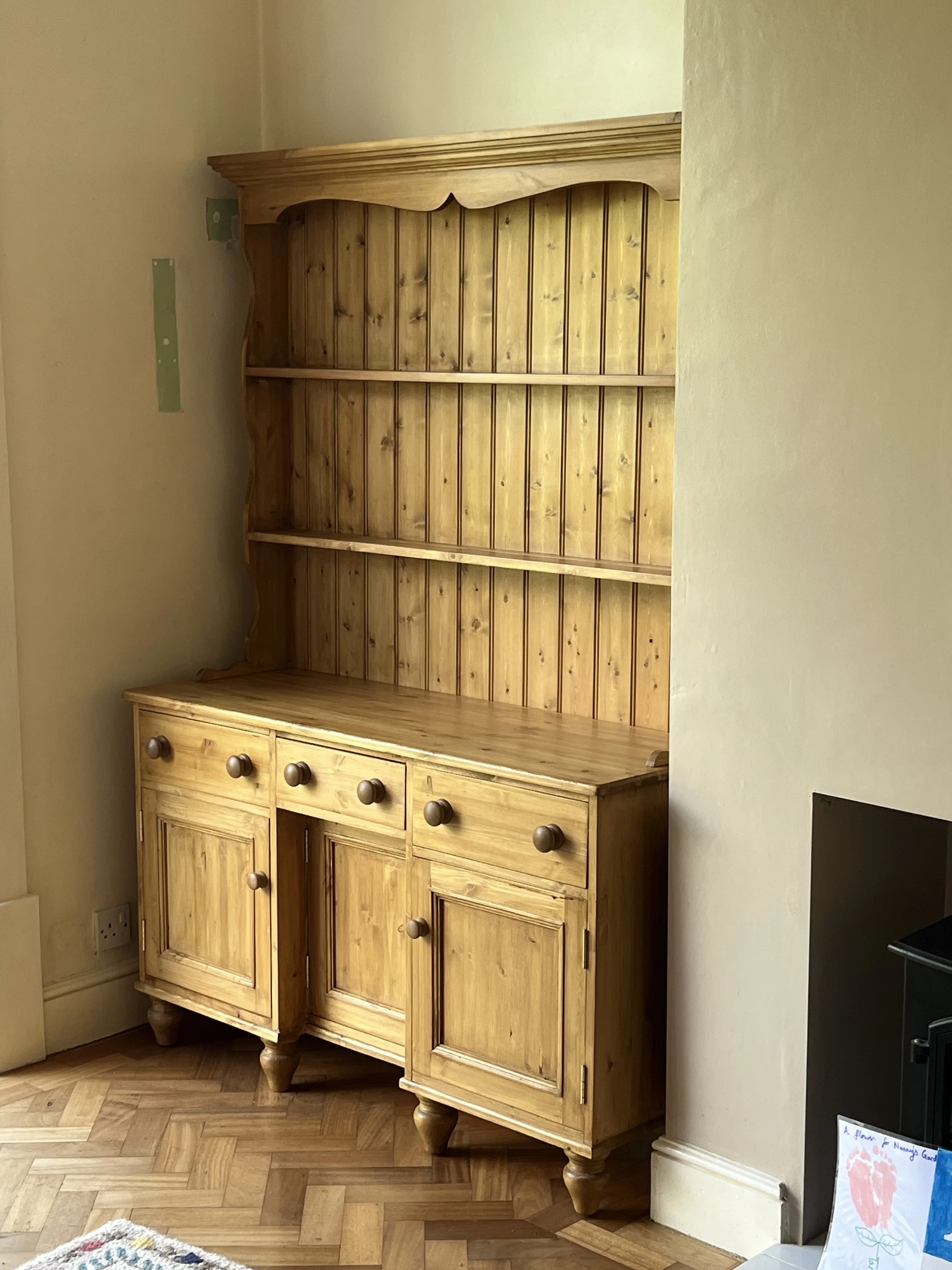 Made waxed pine dresser