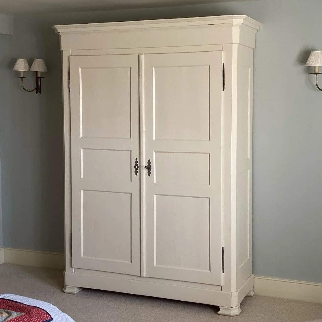 Painted antique pine wardrobe