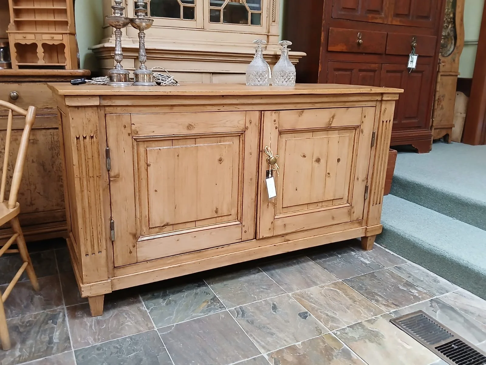 Large pine 2 door cupboard made from old pine