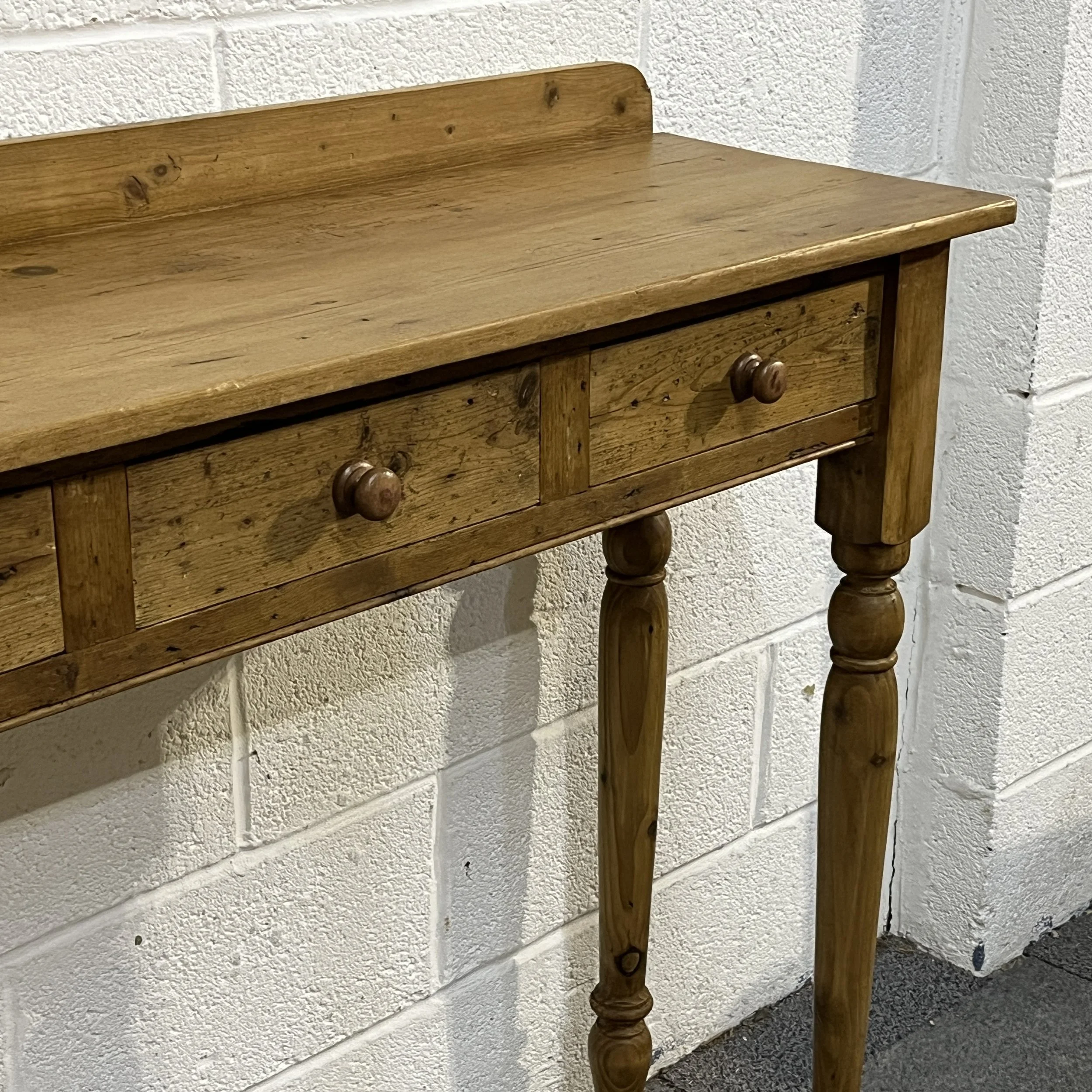 Pine Console table with 3 drawers