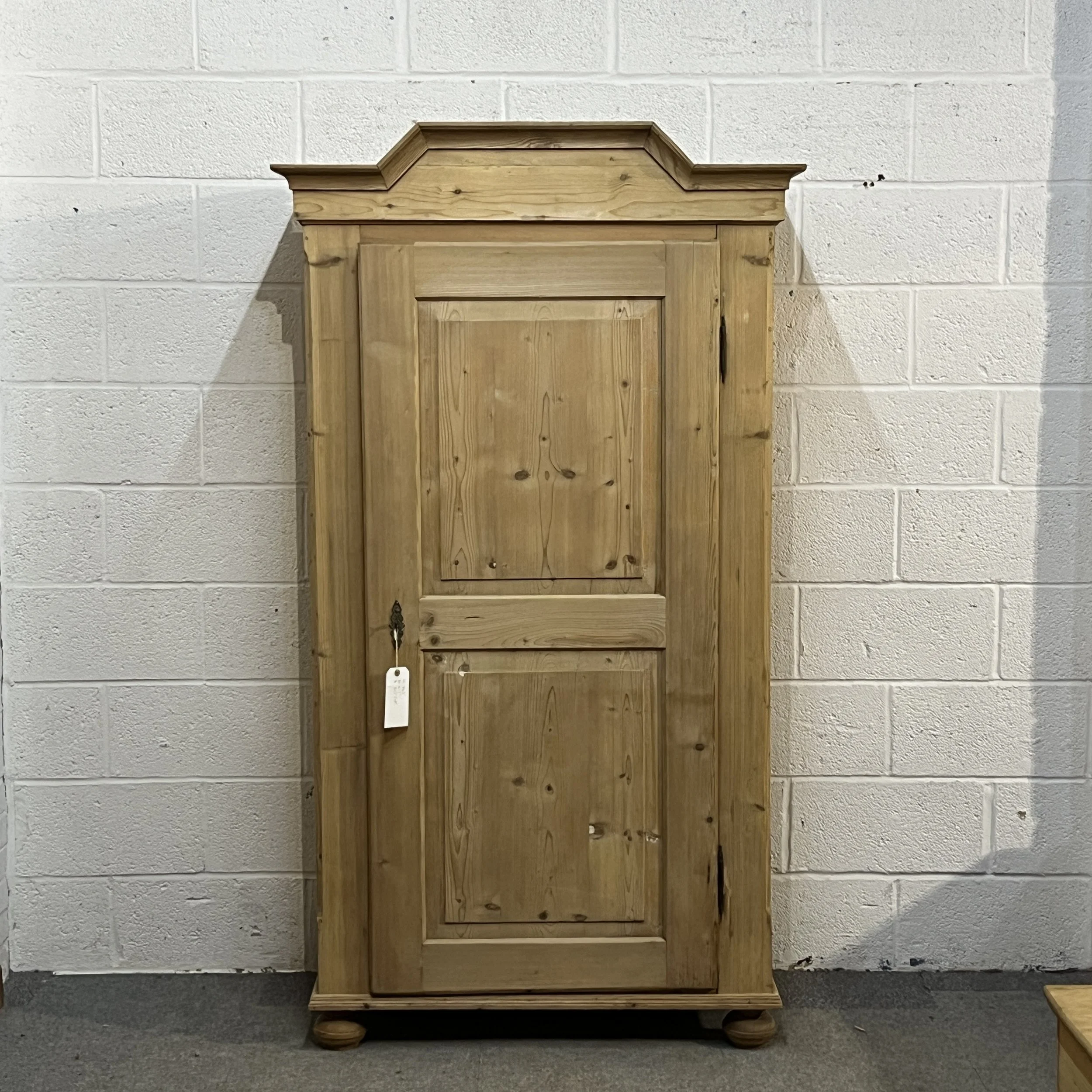 Small Single Antique Pine Wardrobe