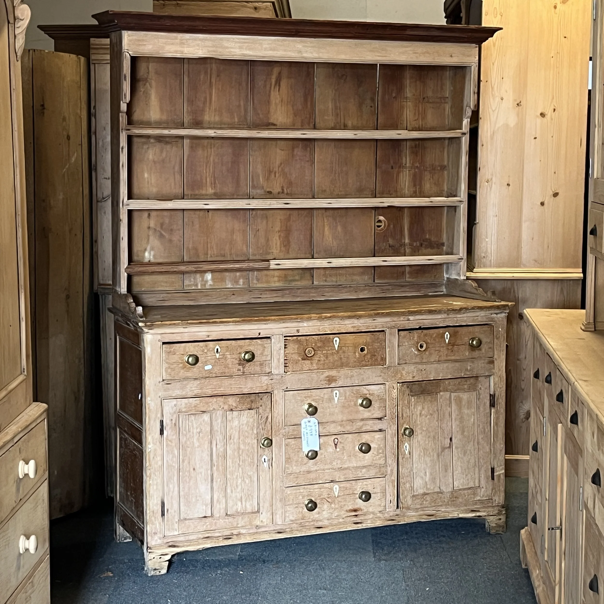 Rustic Victorian Pine Open Rack Dresser