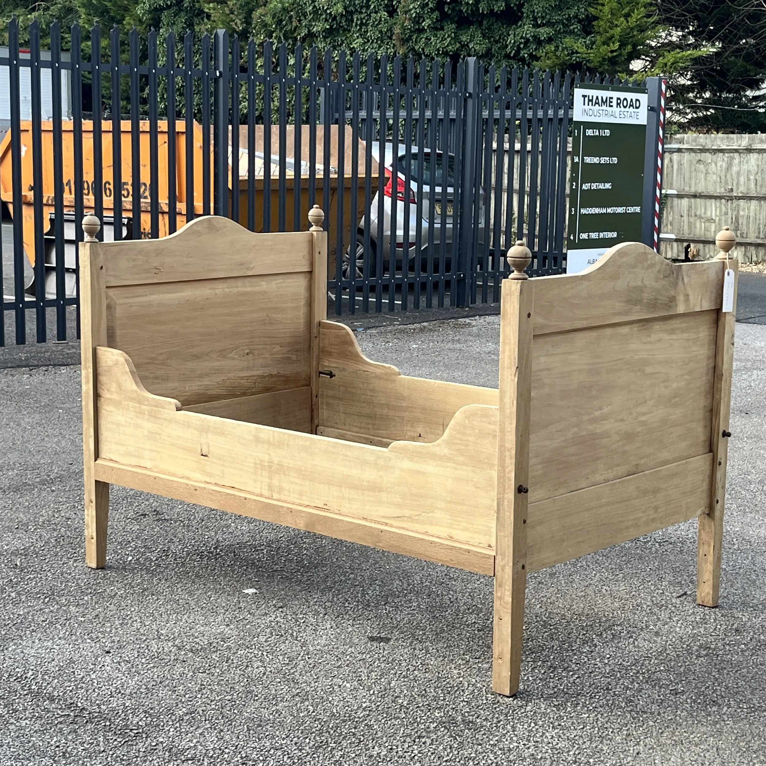 Short Single Old Sleigh Bed