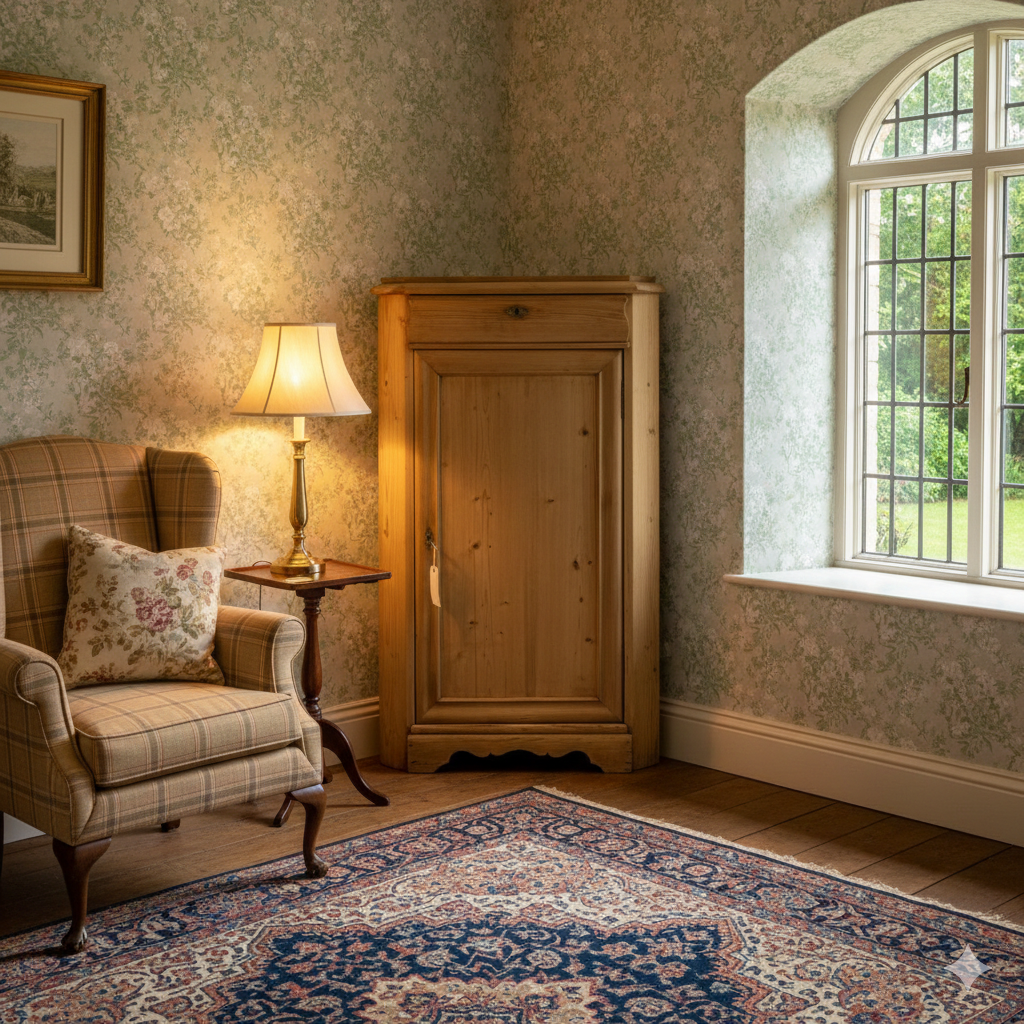Antique Pine Corner Cupboard