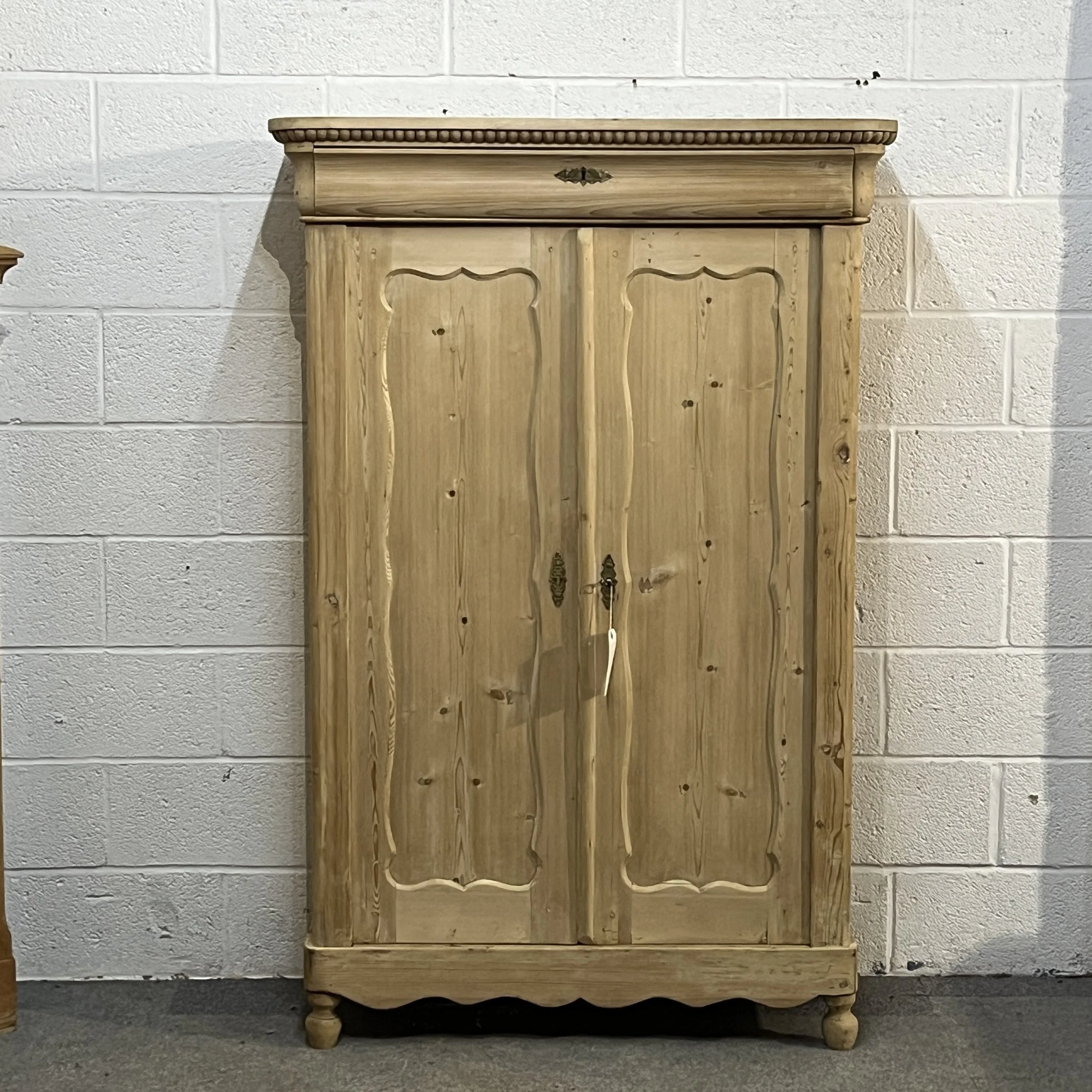 Large Tall Old Pine Dutch Cupboard With Top Drawer