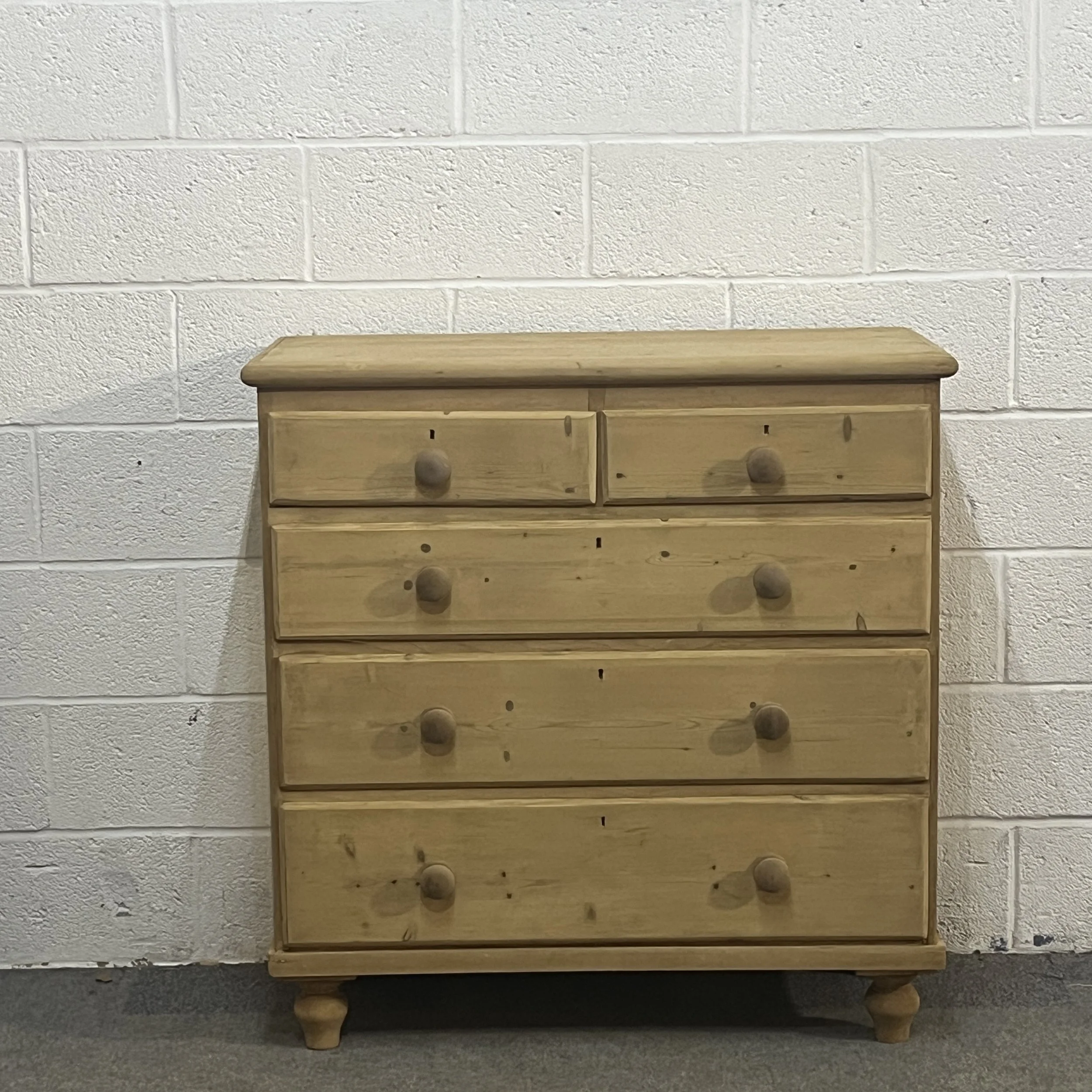Large Old English Pine Chest Of Drawers
