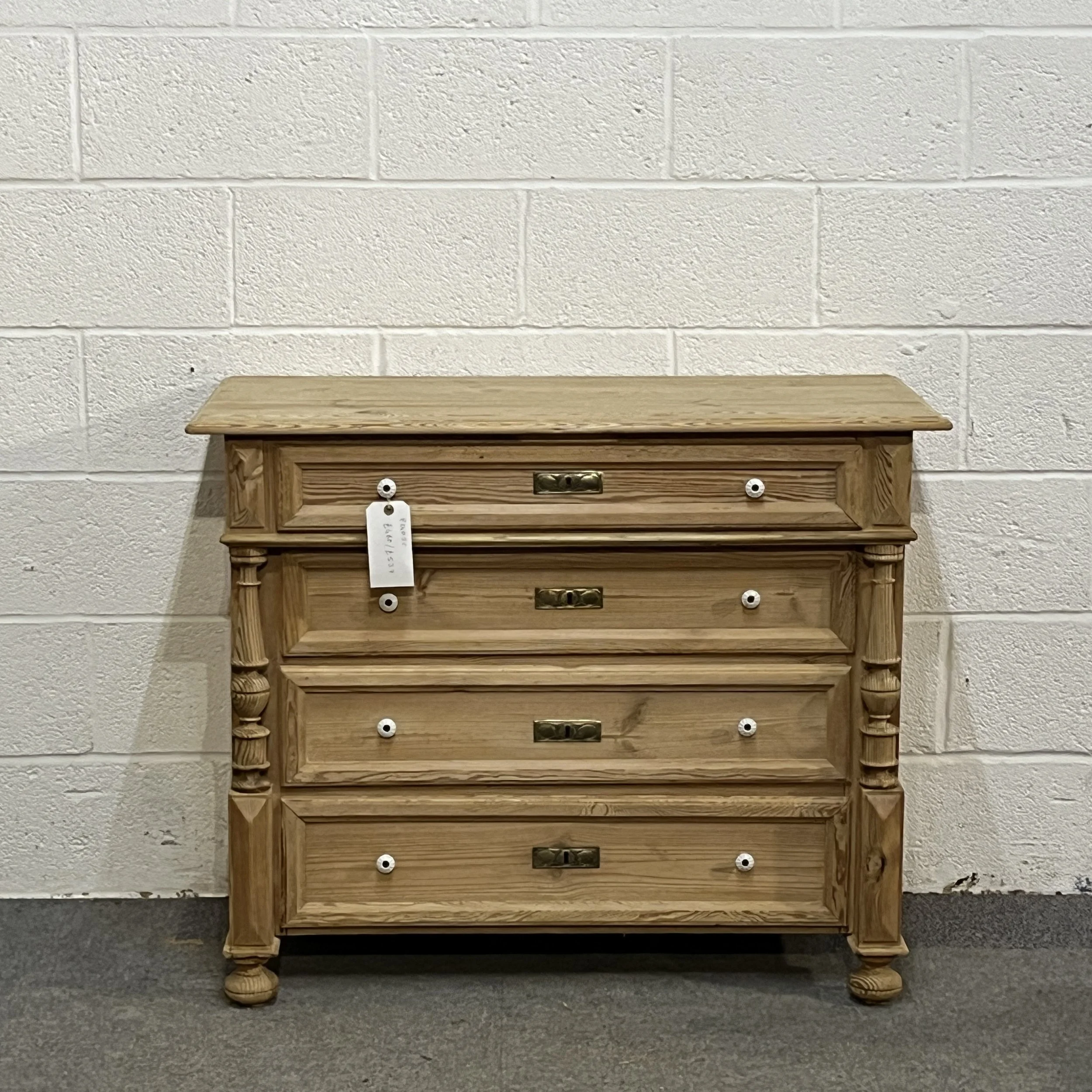 Antique Pine Chest Of 4 Drawers