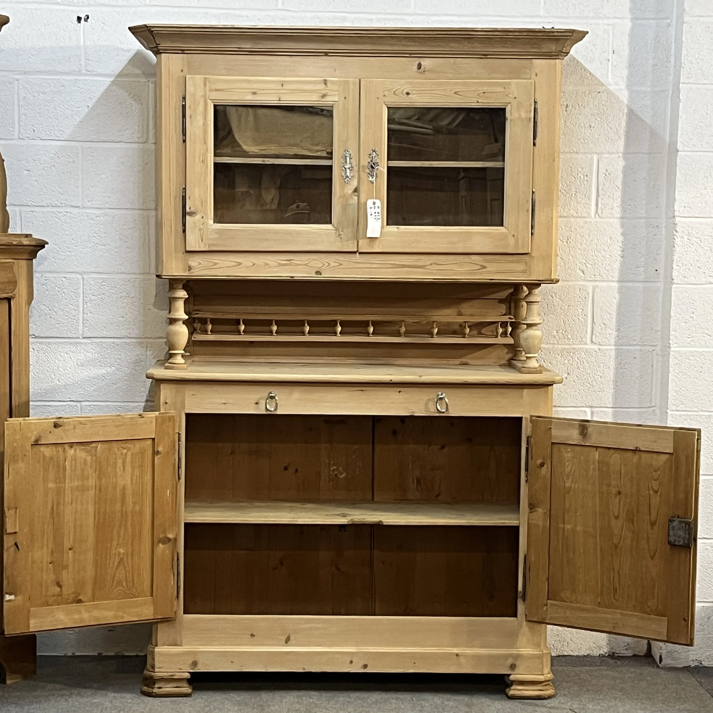Full French dresser N3653H with lower cupboard doors open