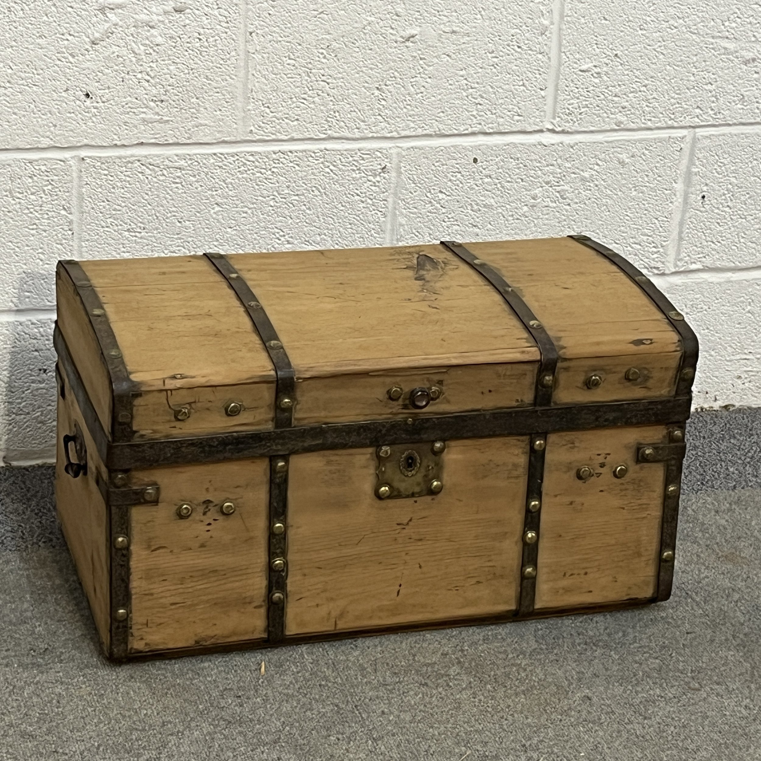 Small Antique Pine Treasure Chest