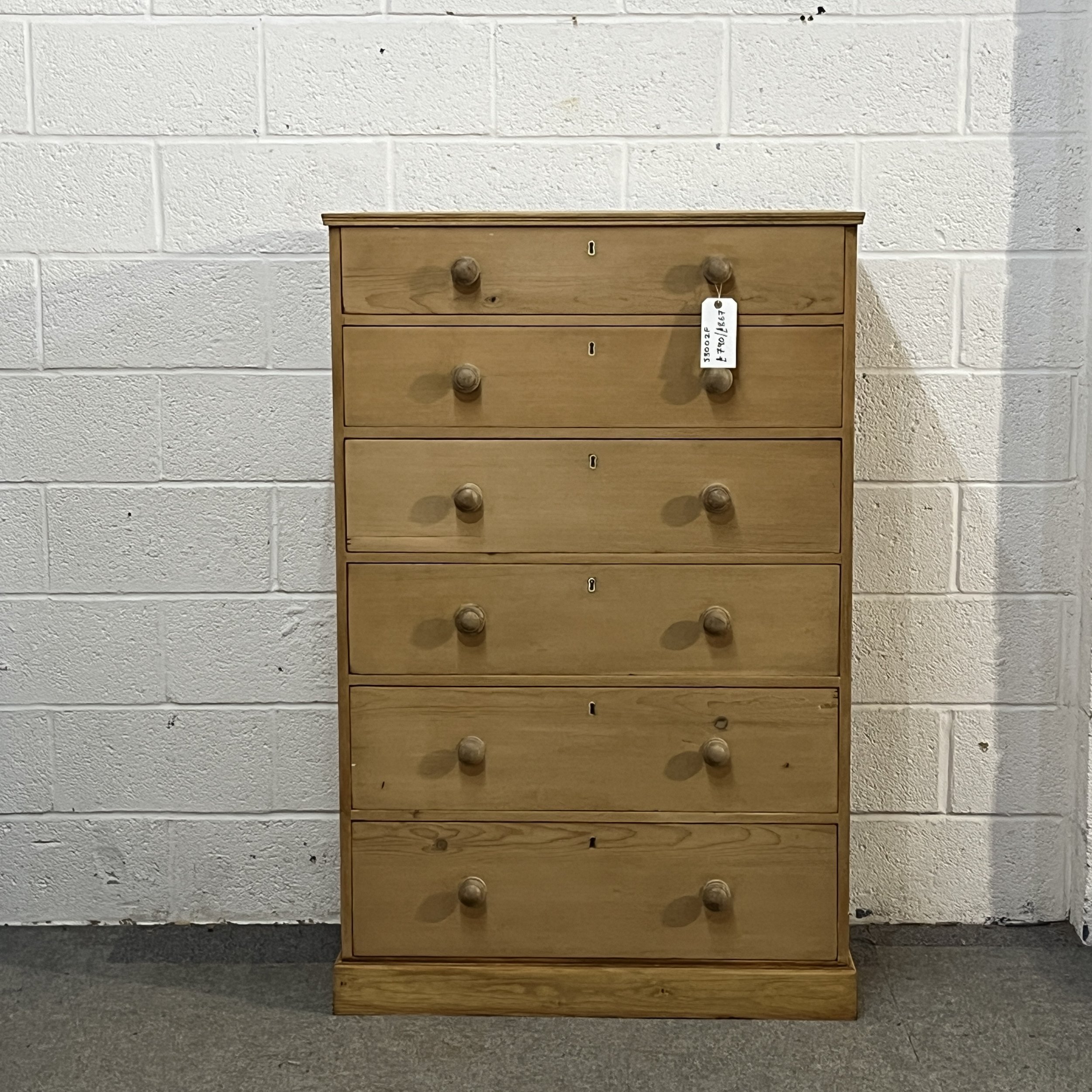 Tall slim Victorian chest of 7 drawers
