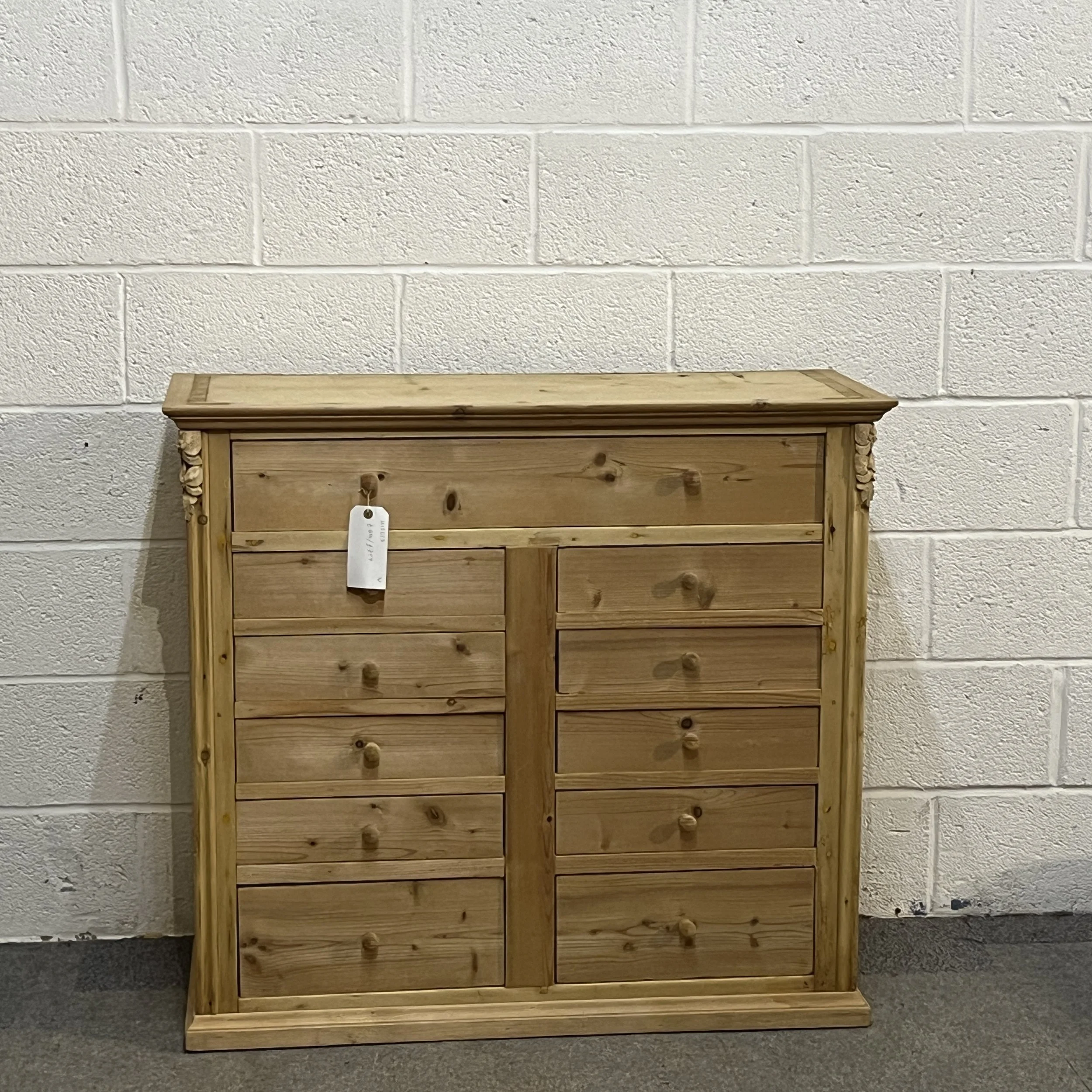 Small Reclaimed Pine Nest/Bank Of Drawers