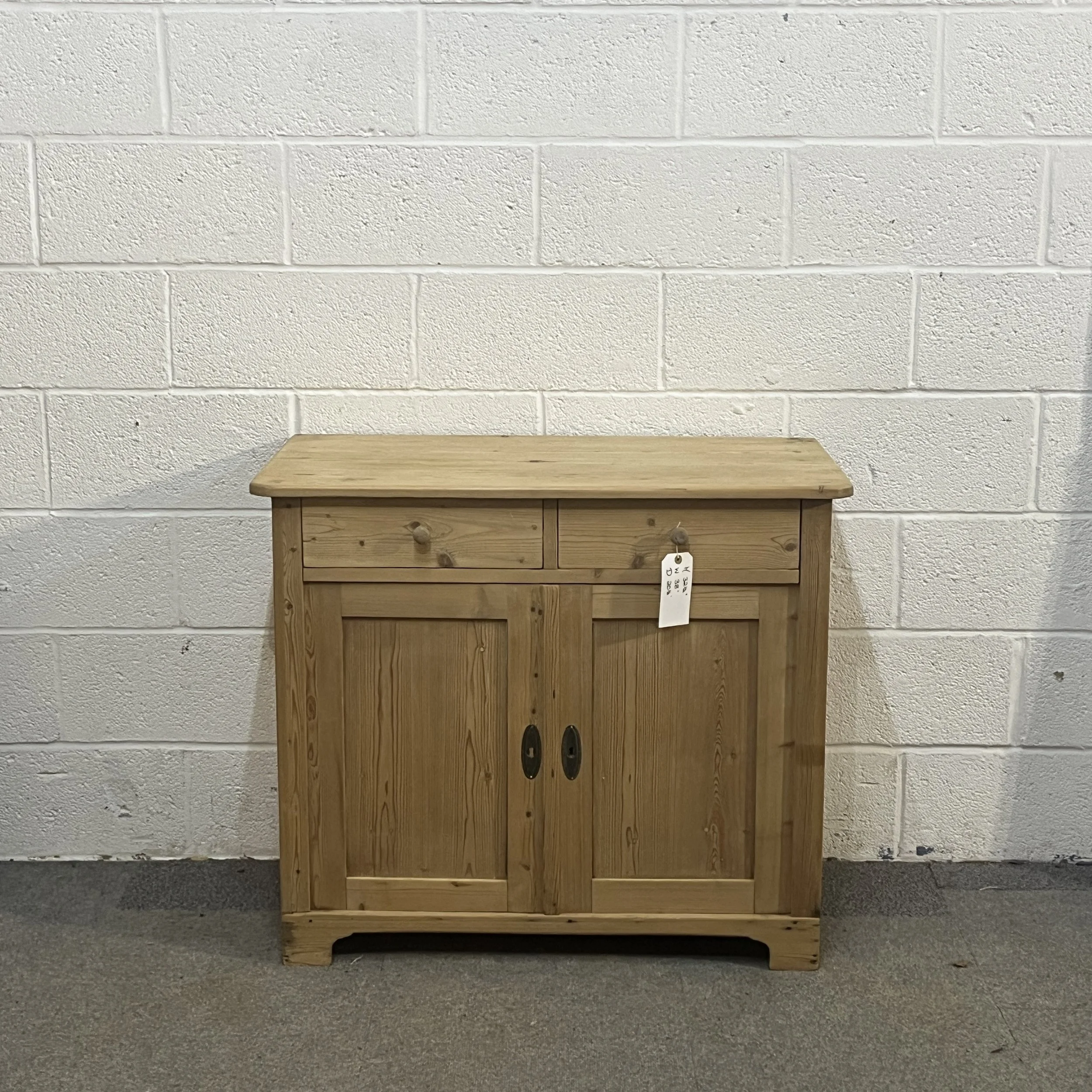 Small Old Pine Dresser Base - Cupboard