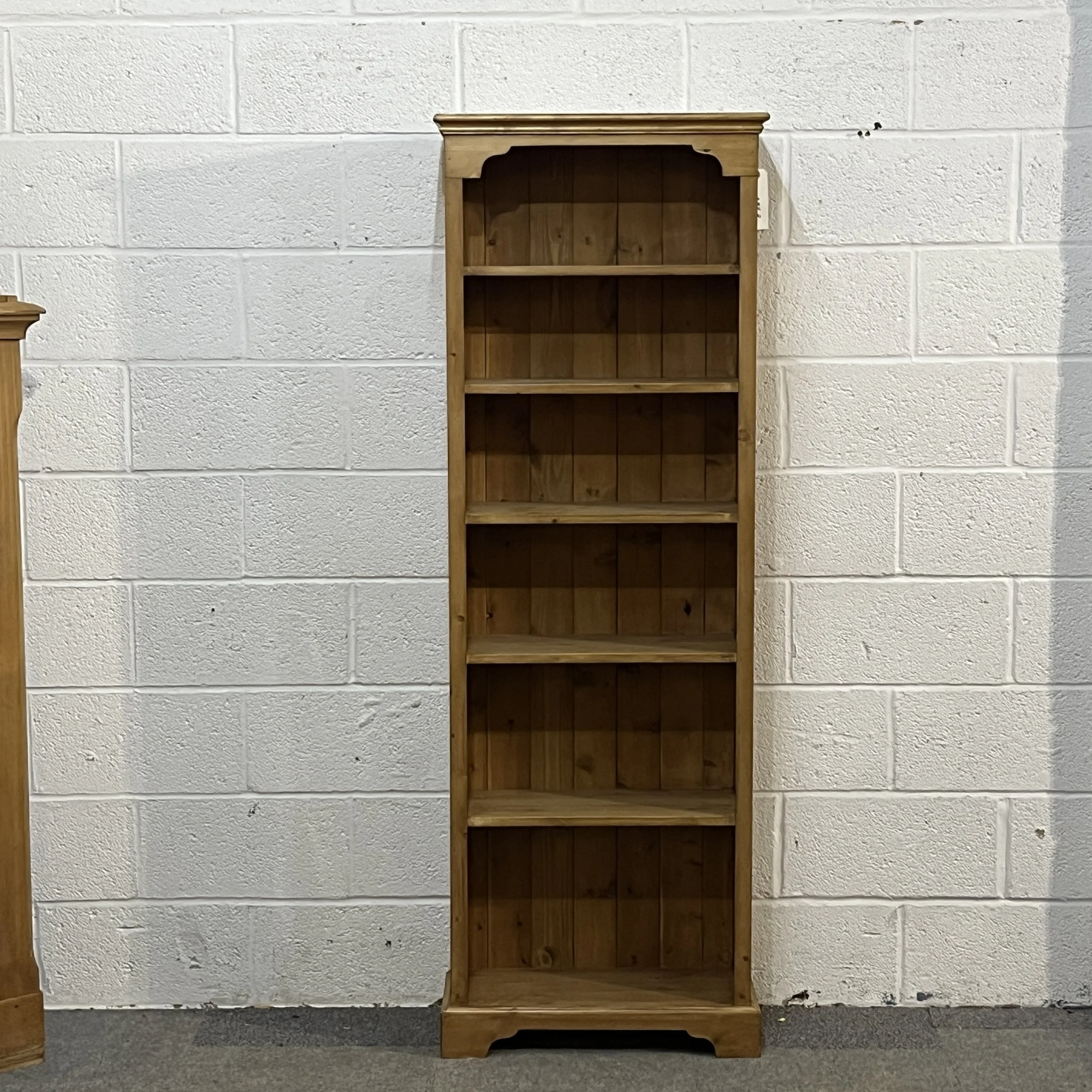 Tall Slim Waxed Pine Bookcase