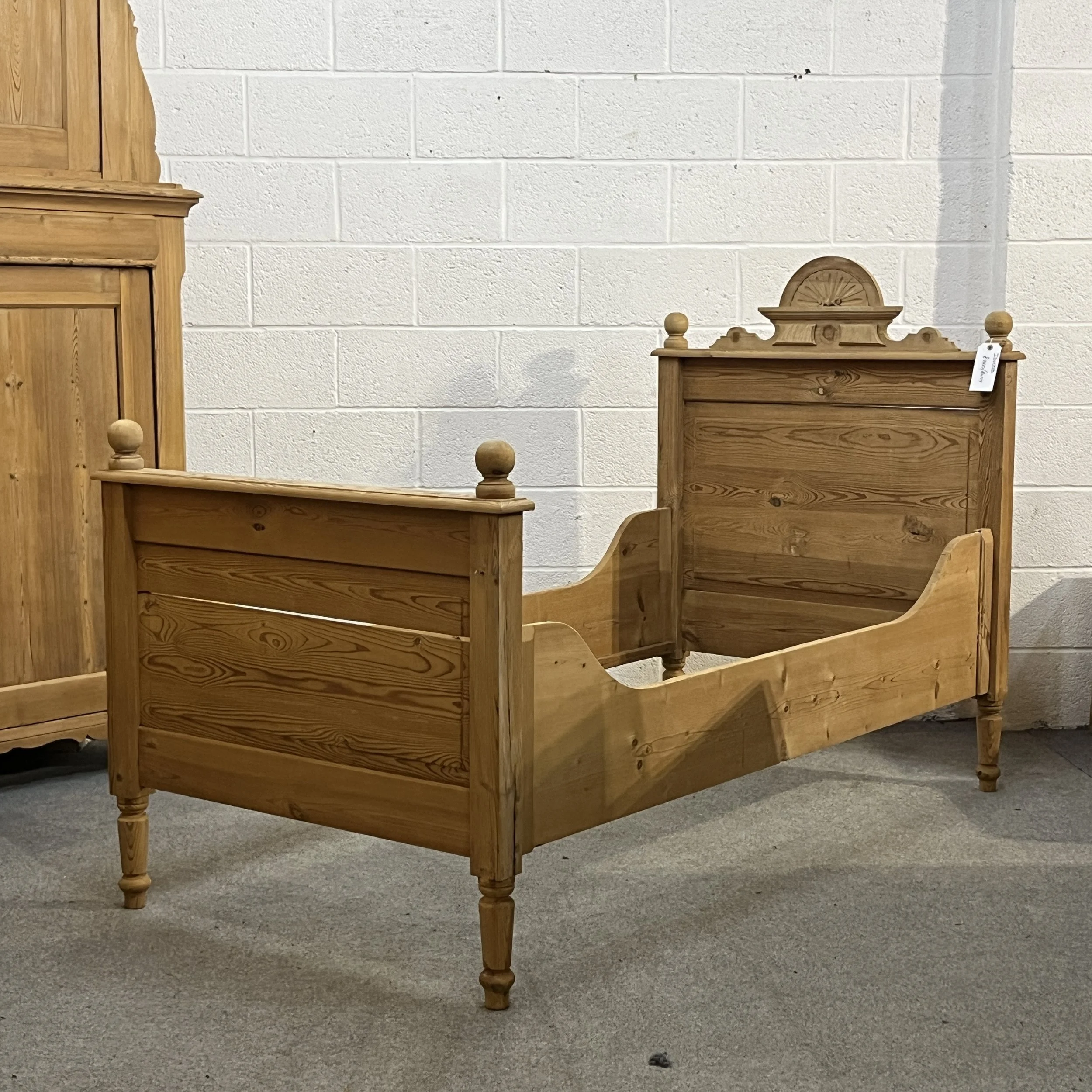 Antique Pine Single Sleigh Bed