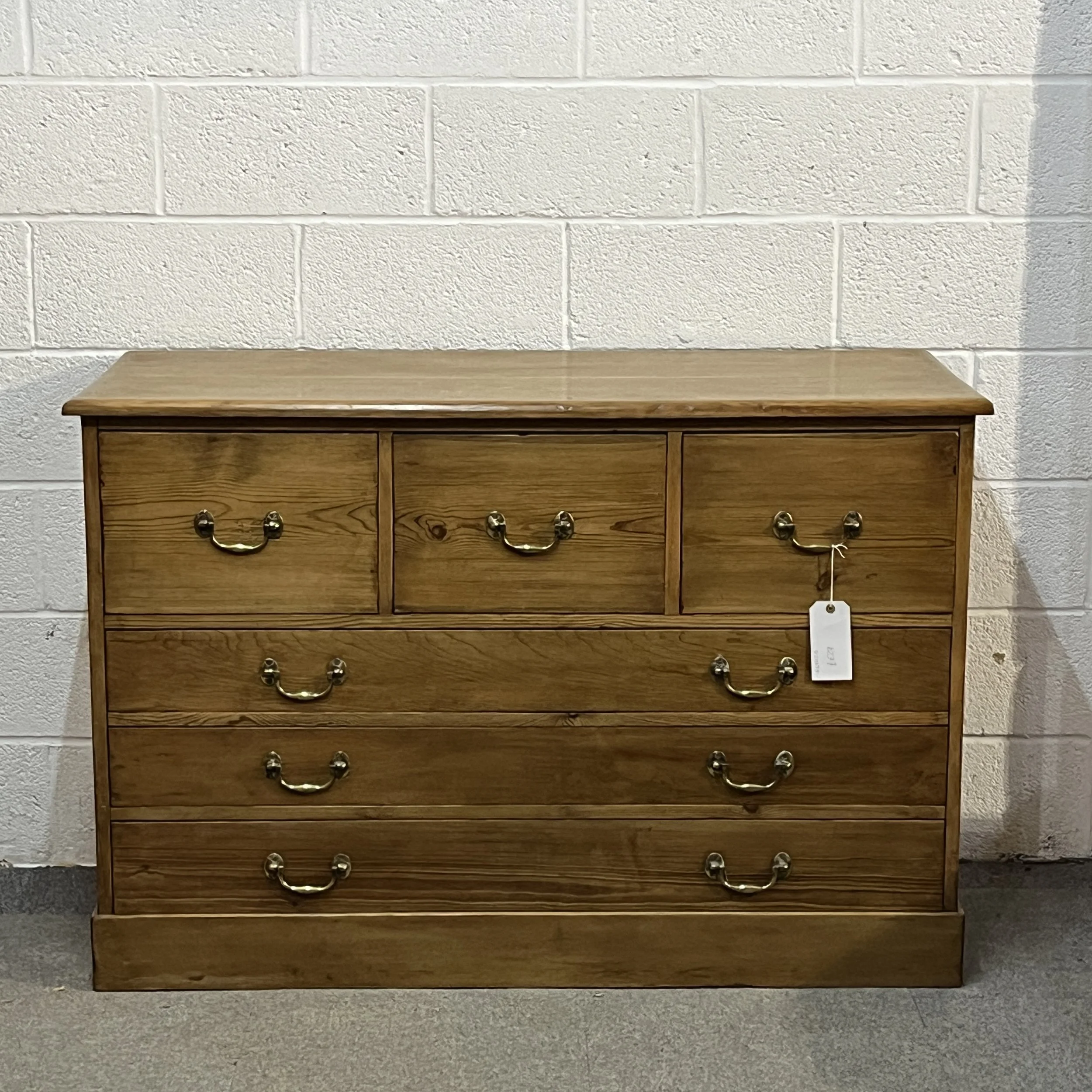 Large Old Pine Vestry Chest Of Drawers