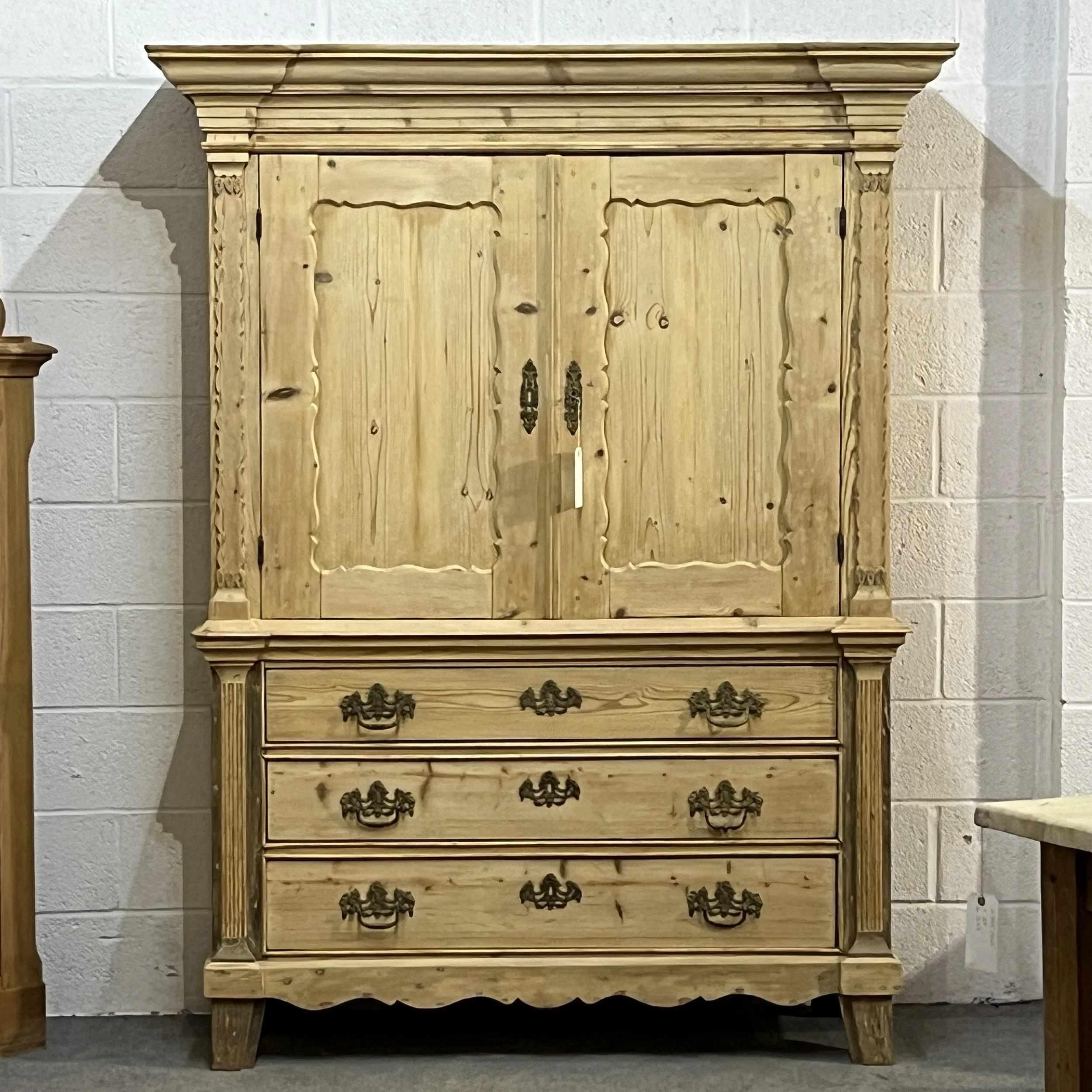 Large Very Old Dutch Pine Linen Press (Copy)