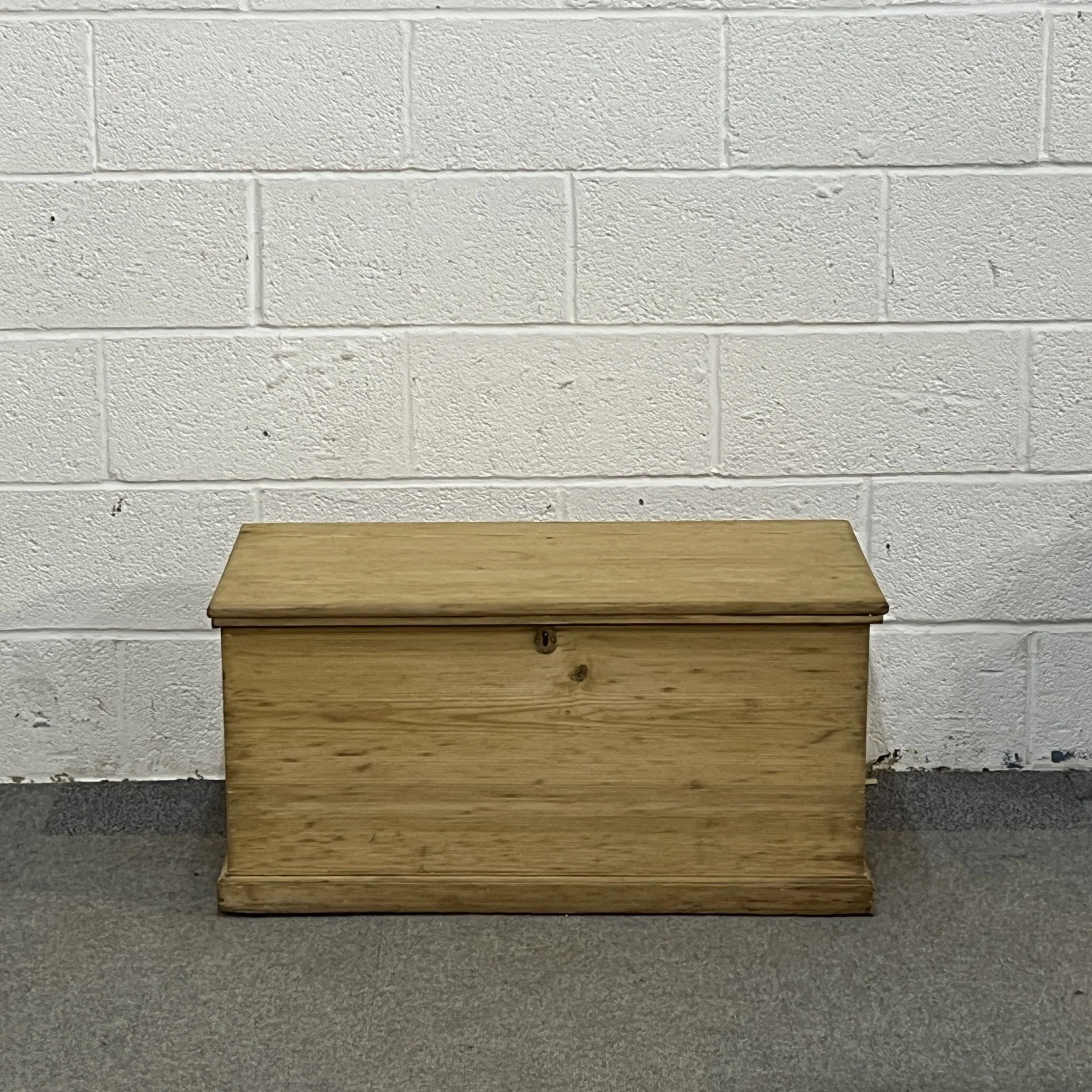 Small Victorian Pine Flat Top Blanket Chest