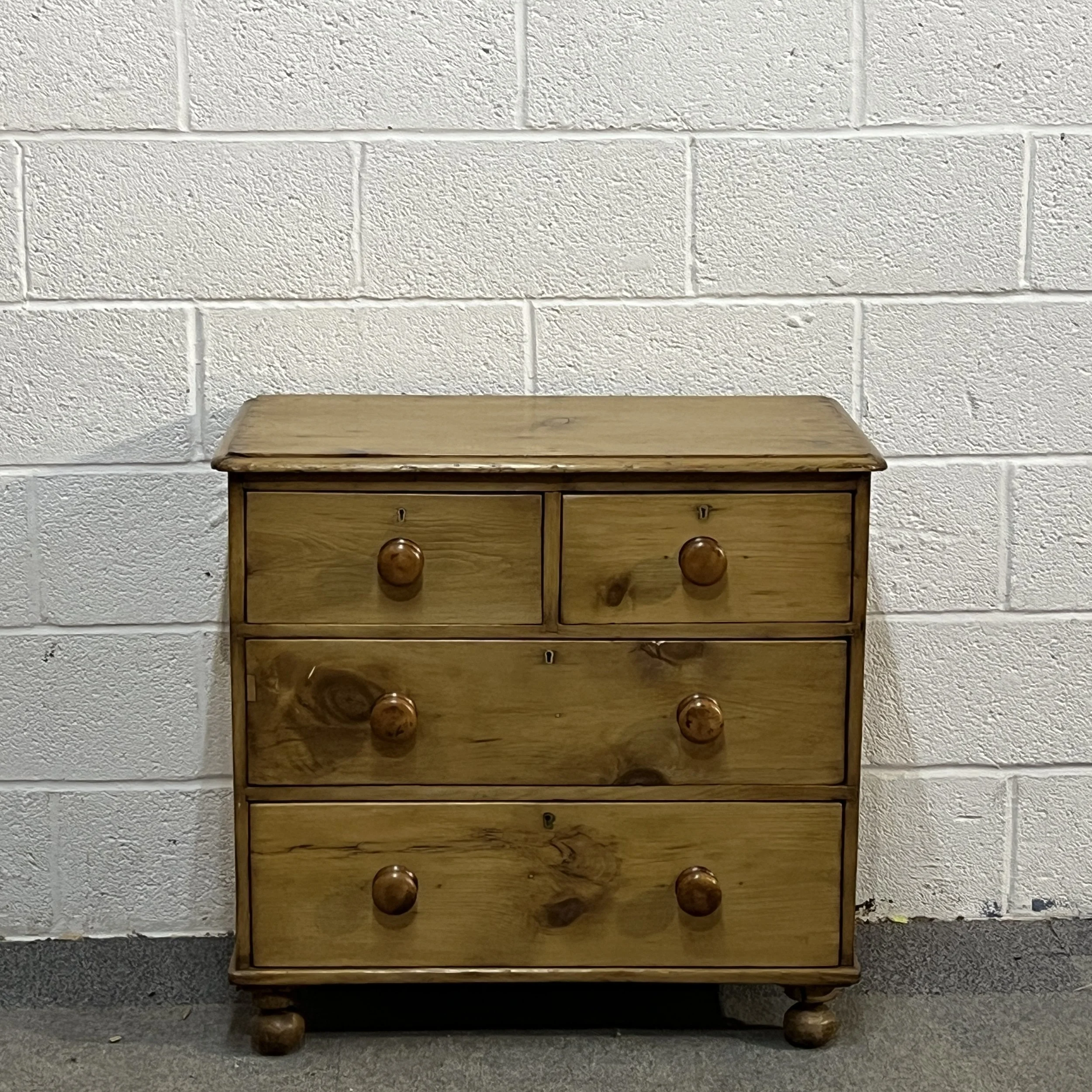 Small Victorian Pine Chest Of Drawers