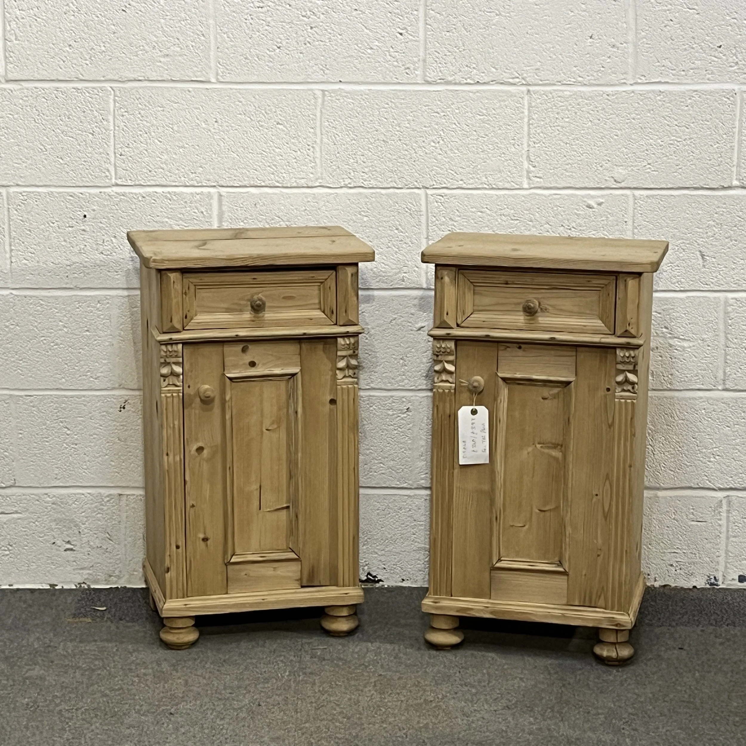 Matching Pair Of Pine Bedside Cupboards