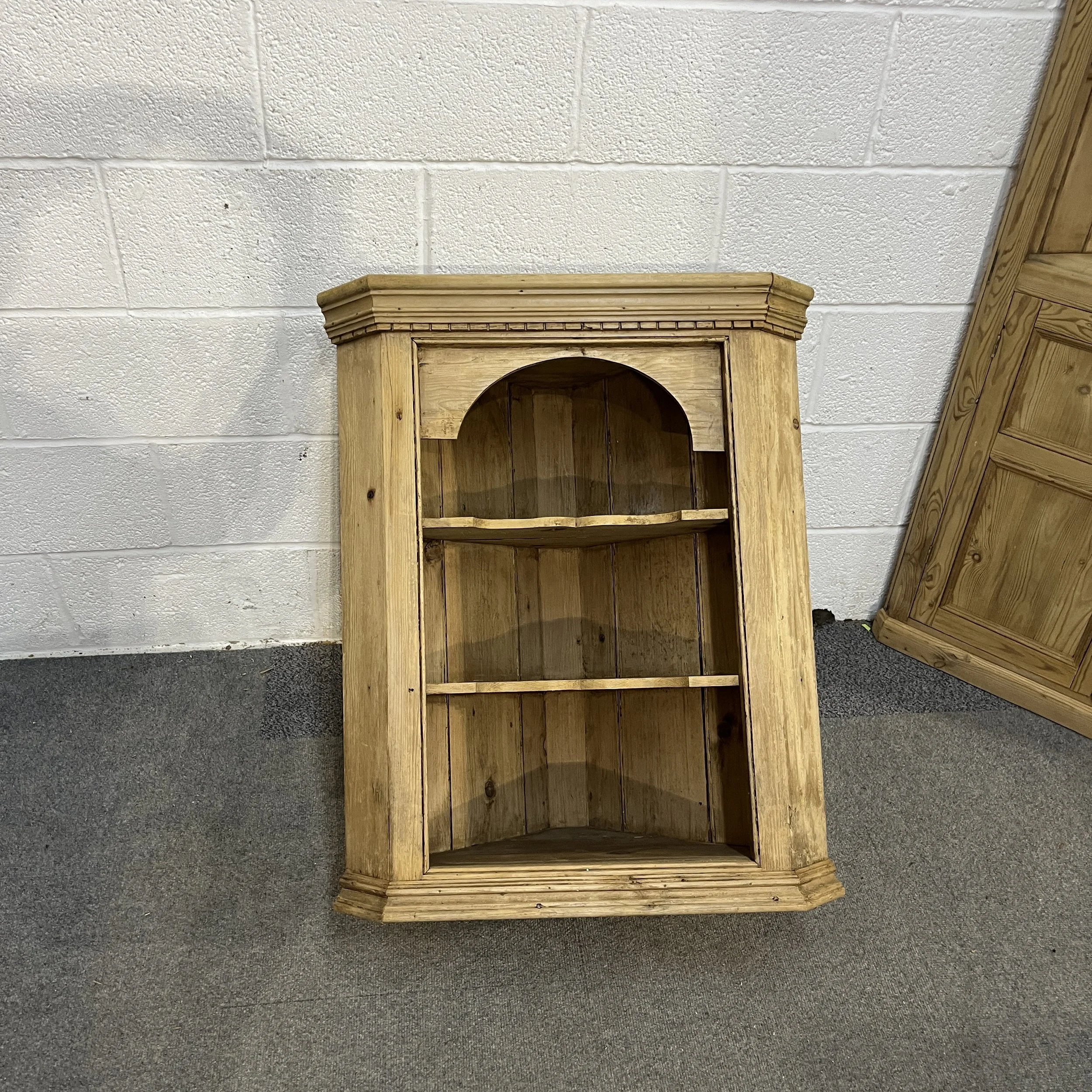 Small Wall Hanging Victorian Pine Corner Cupboard