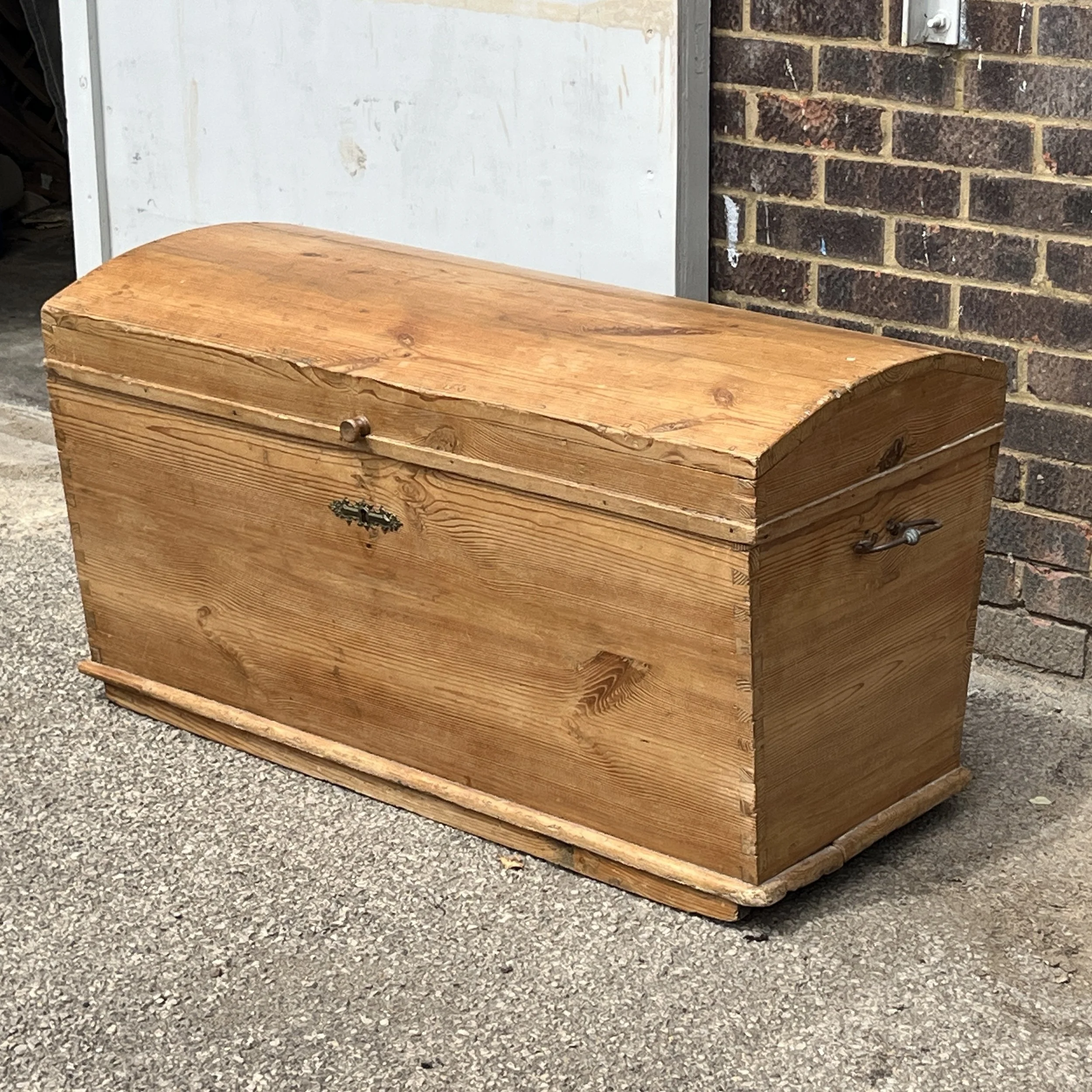 Large Antique Pine Dome Top Chest