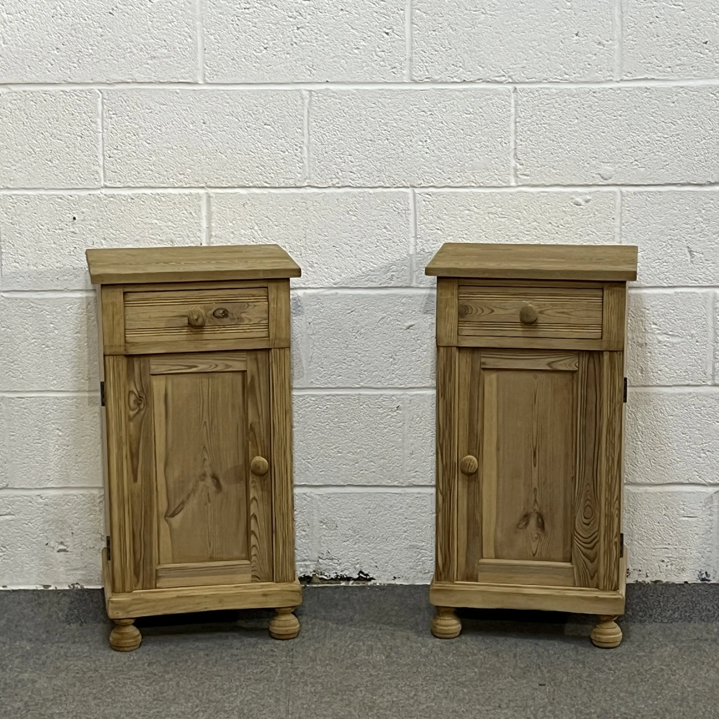 Pair Of Antique Pine Bedside Cupboards