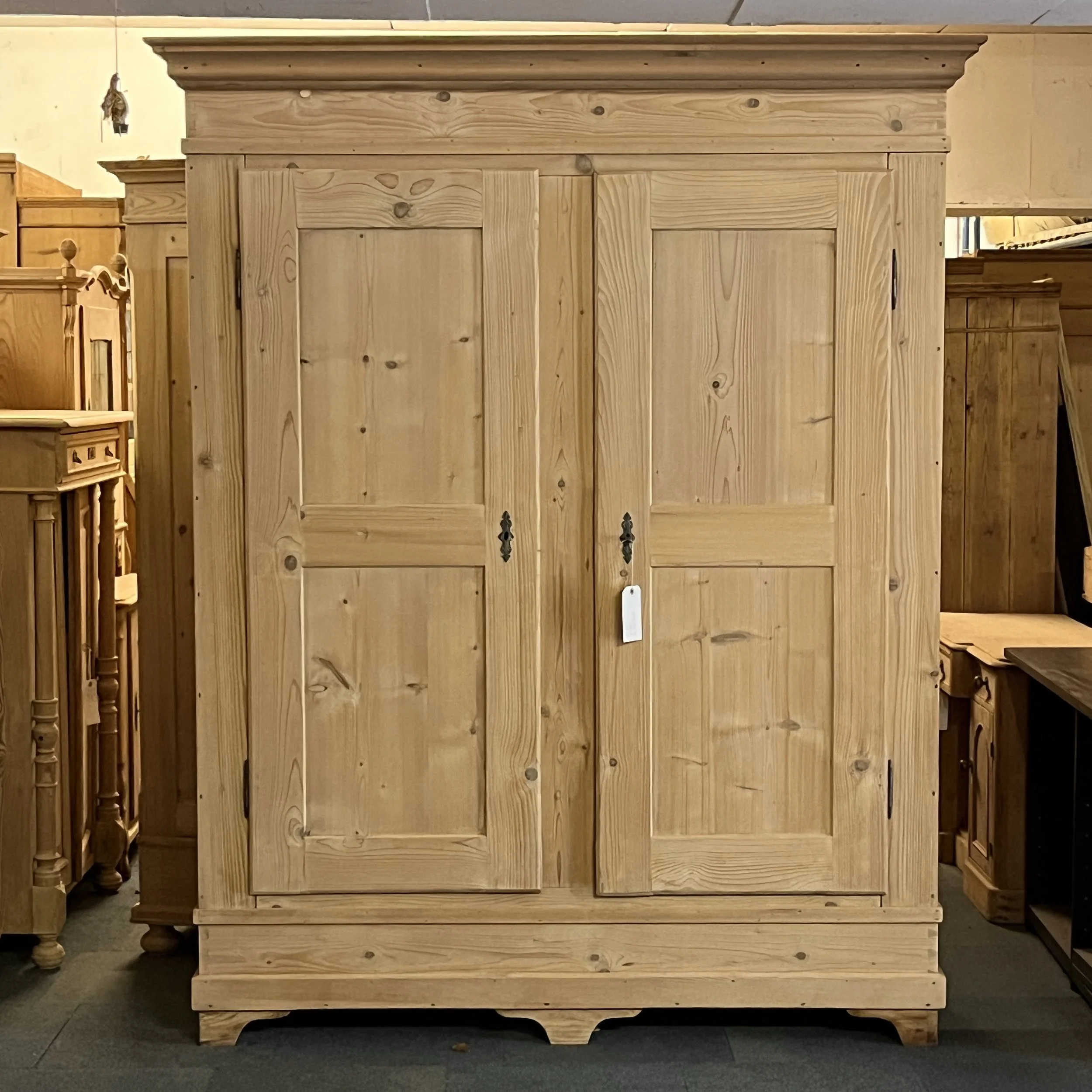 Very Large French Antique Pine Double Wardrobe (Dismantles)