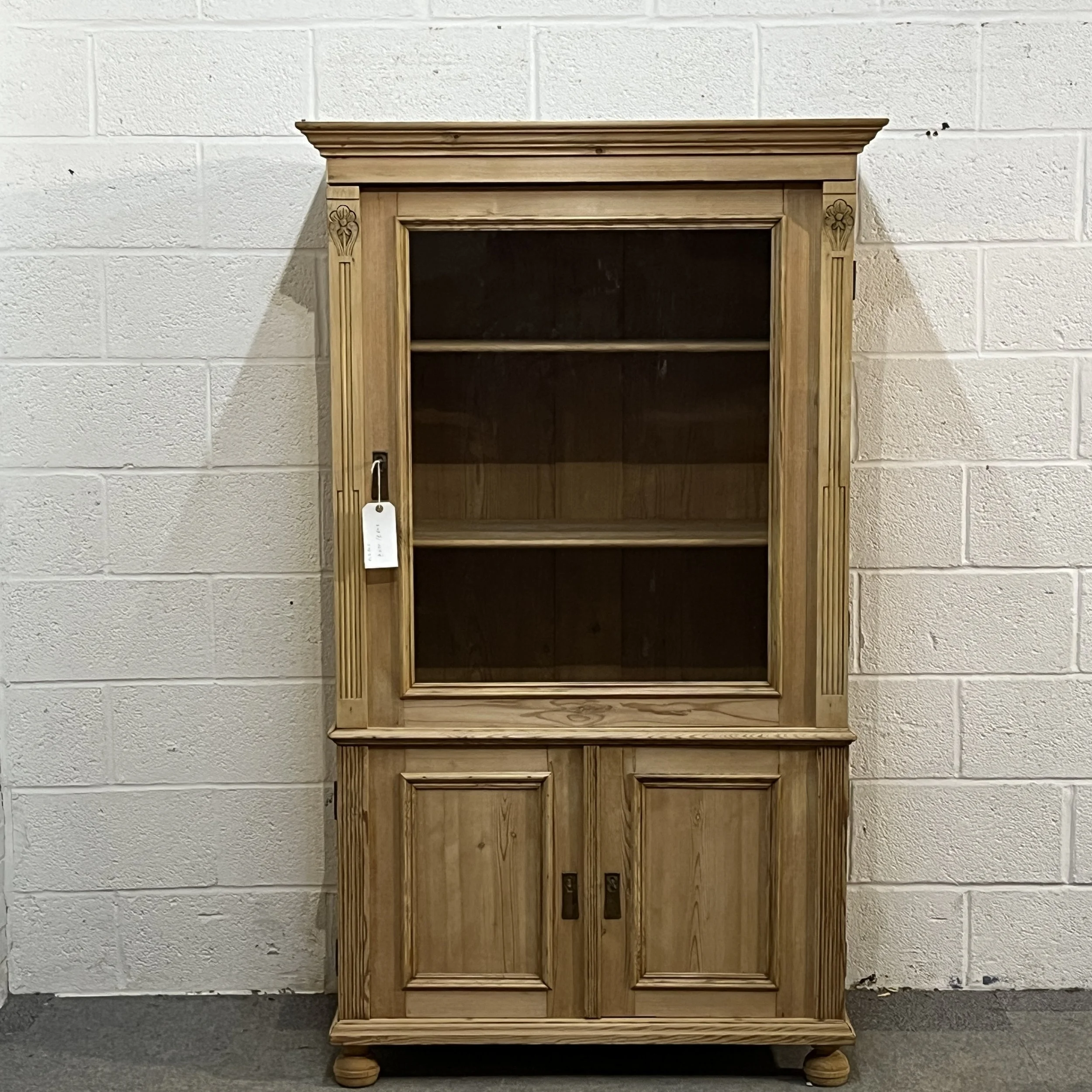 Large Antique Pine Display Cabinet