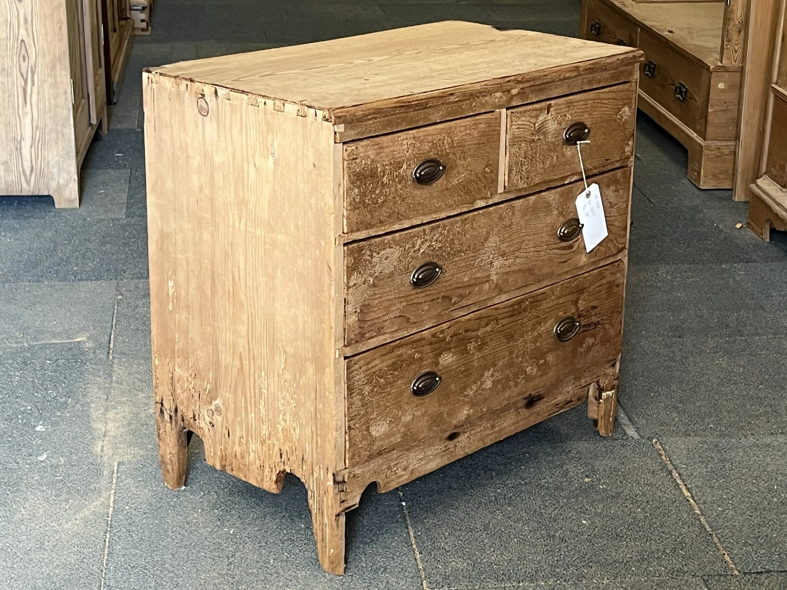 Early Victorian Small Pine Chest of Drawers