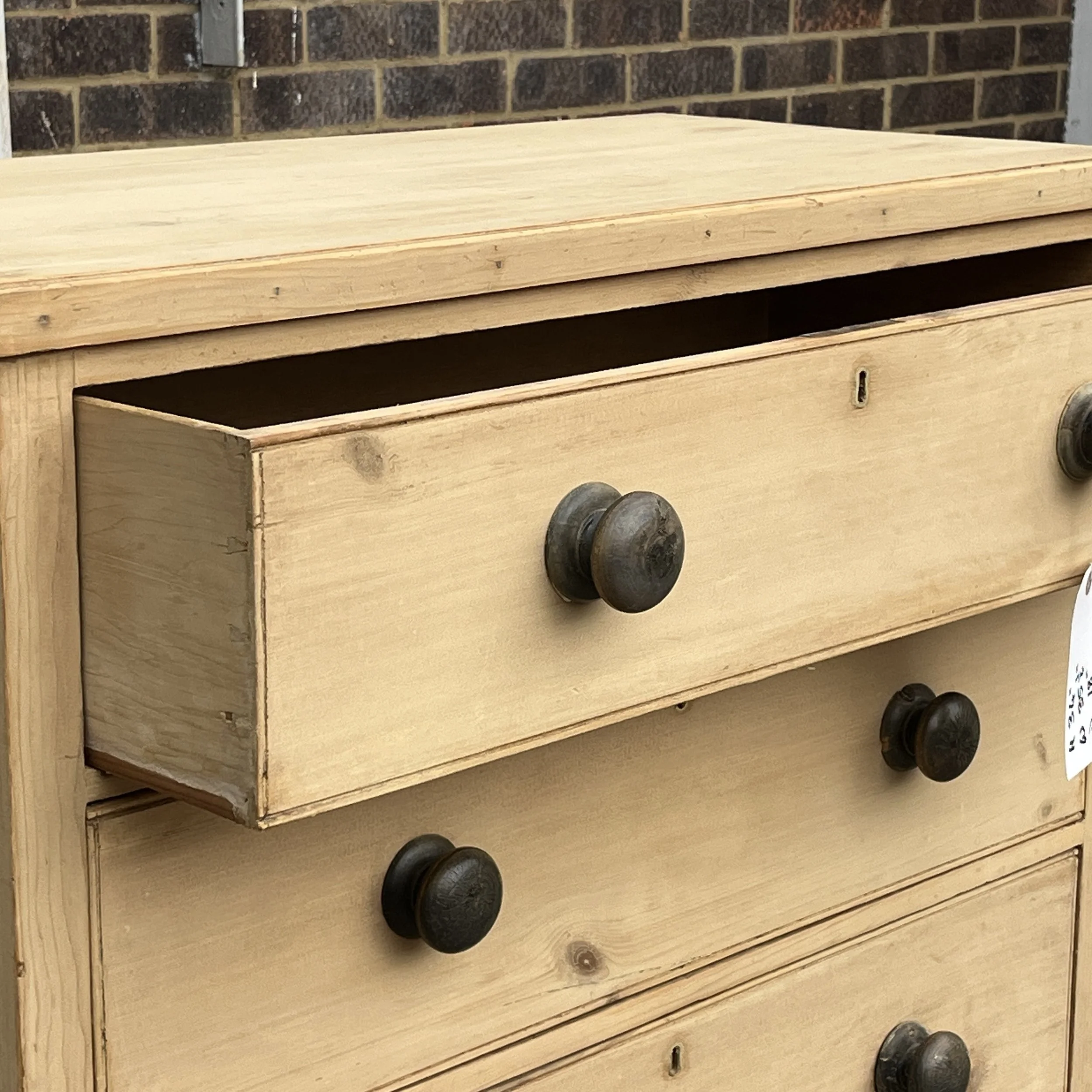 N4901D open top drawer and original wooden knob detail